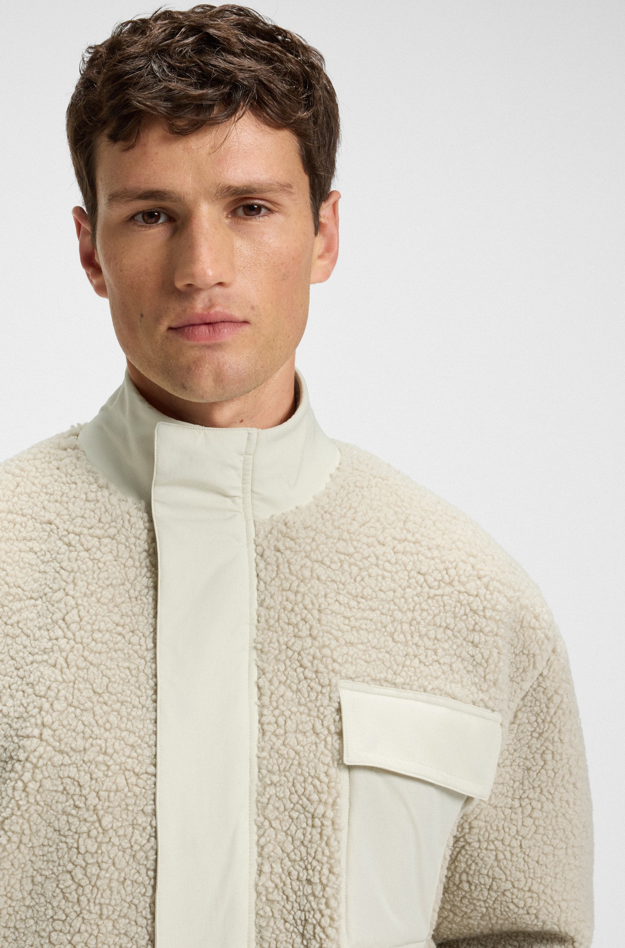 BOSS ORANGE Blouson »Ze cozysolid« Teddy Fell Fleece Kuschel Plüsch Jacke