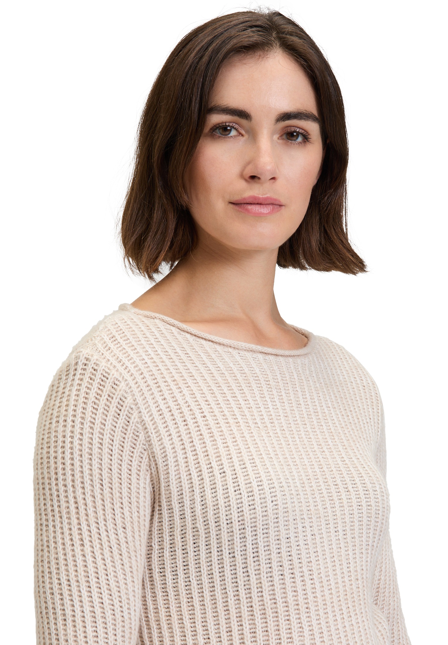 Betty&Co Rundhalspullover »Grobstrick-Pullover mit Lurexfaden«