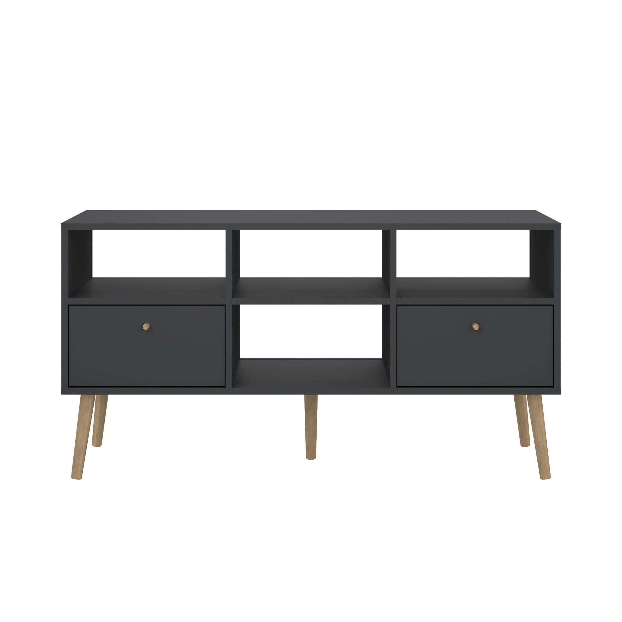 andas TV-Board »Bodo TV-Möbel, TV-Unit, Mediamöbel, Regal«, 2 Schubladen und 4 offene Fächer, Beine und Griffe aus Massivholz
