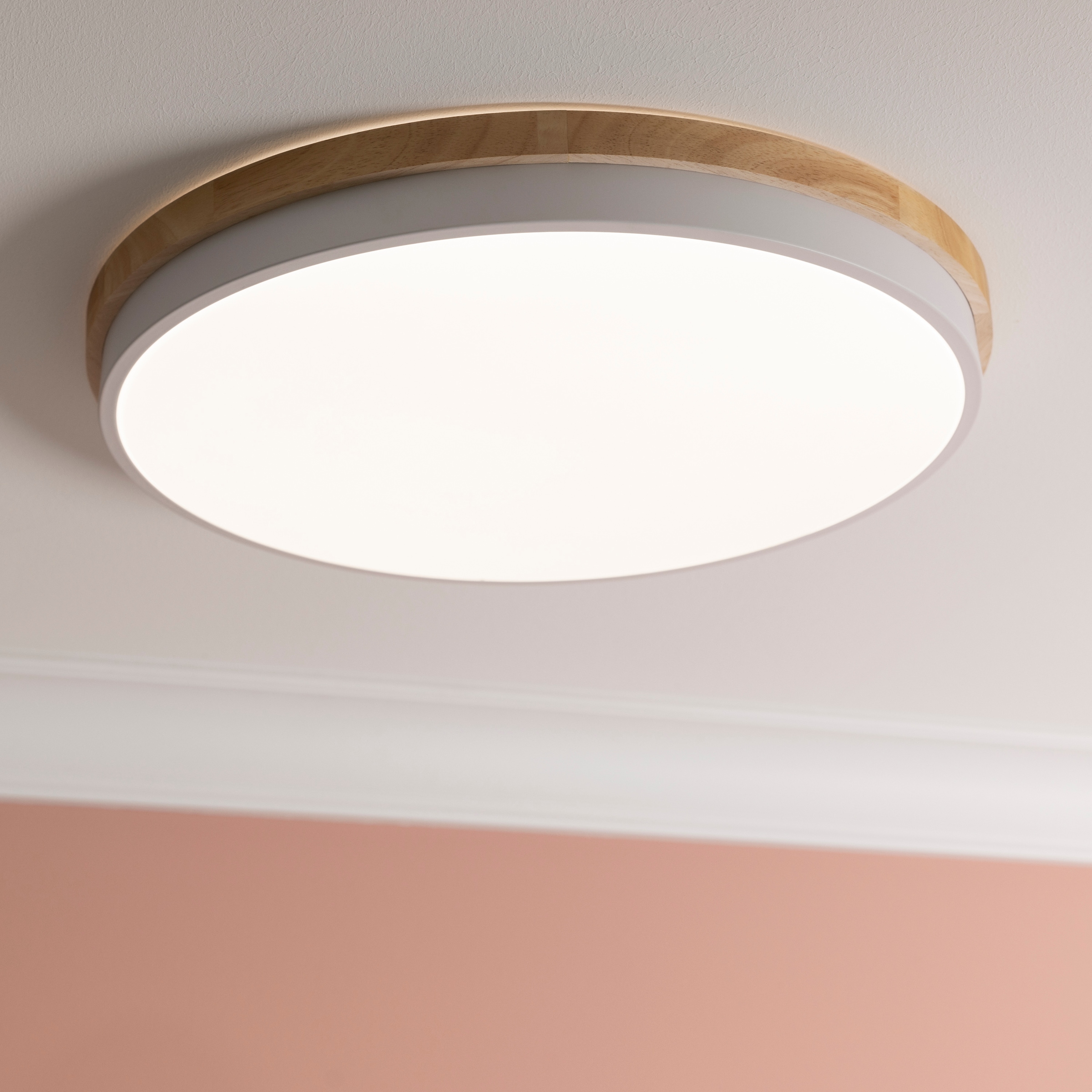 Brilliant LED Deckenleuchte »Baarlo«, Ø 50 cm, 4500 lm, 3000-6500 K, dimmbar, Fernbedienung, Holz/Metall