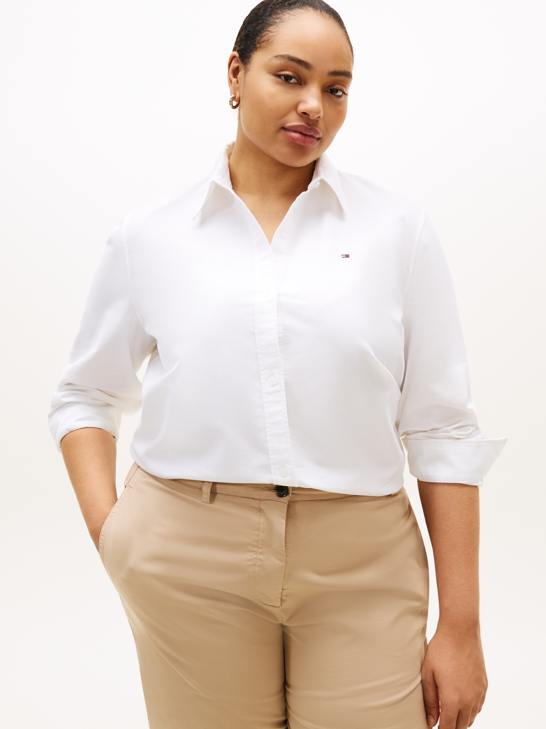Tommy Hilfiger Curve Hemdbluse »CRV OXFORD RELAXED FIT SHIRT« in großen Größen