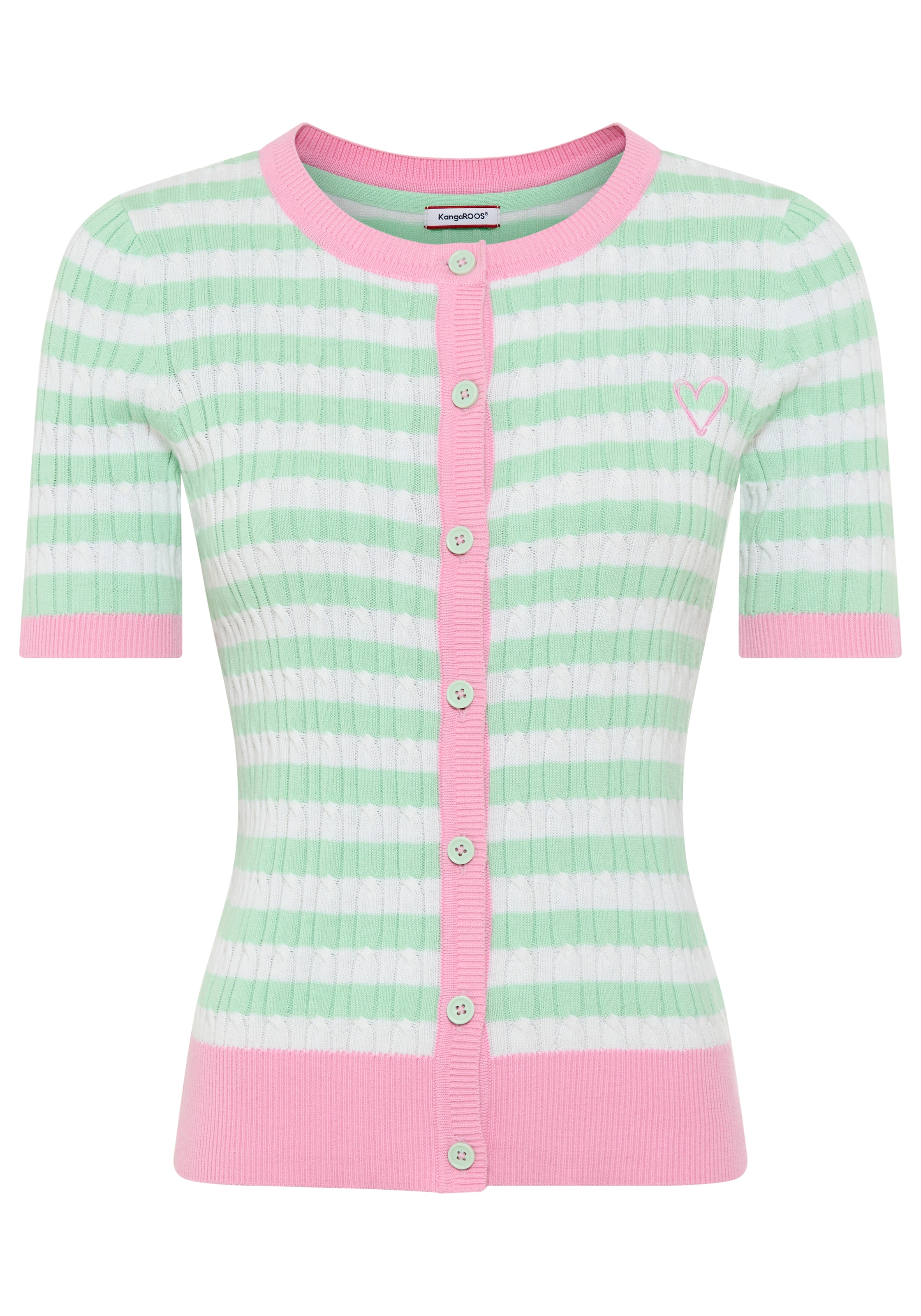 KangaROOS Strickjacke Feinstrickjacke, mit Knopfleiste, mit Halbarm