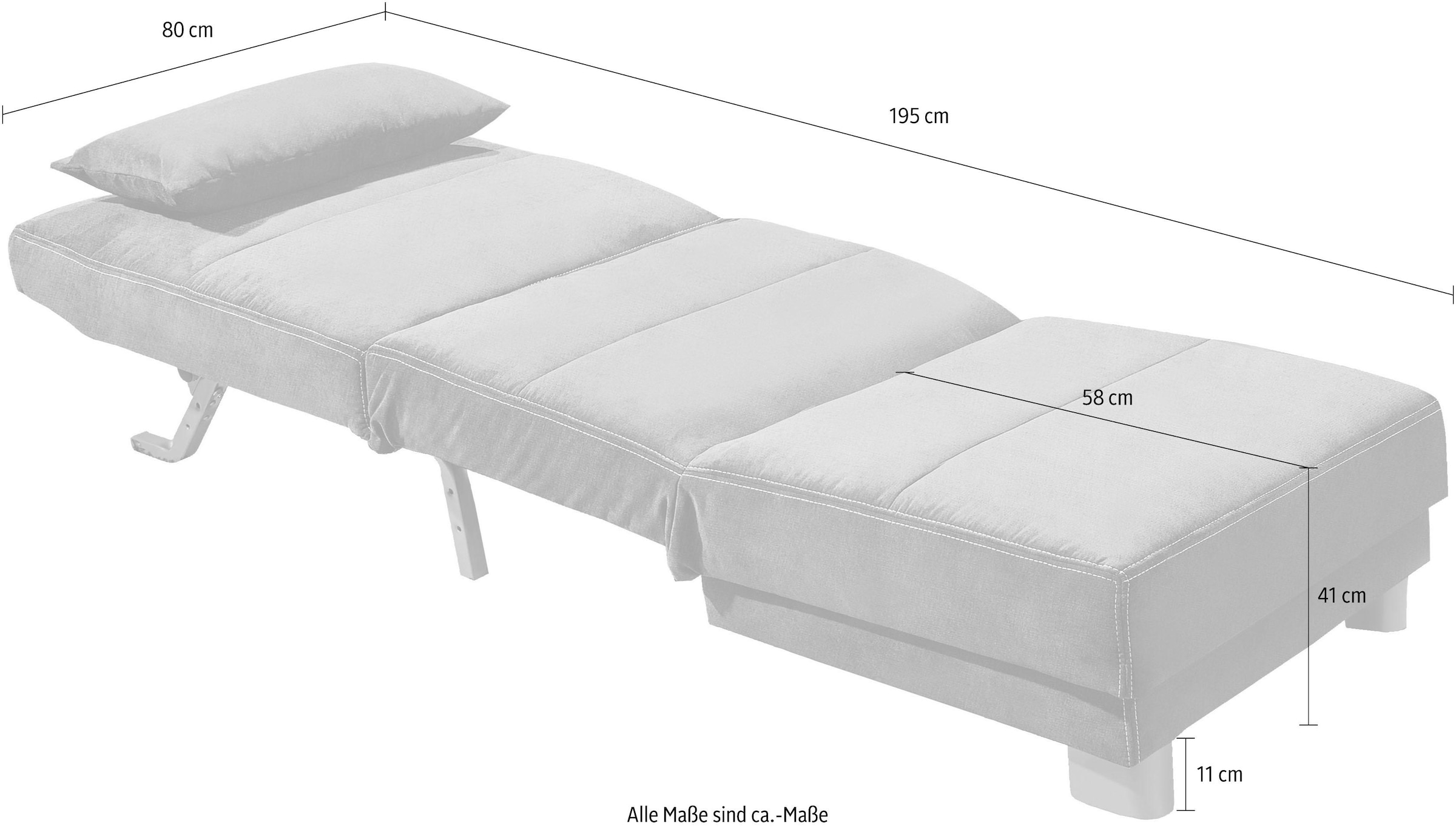 INOSIGN Schlafsofa »Gina« mit einem Handgriff vom Sofa zum Bett