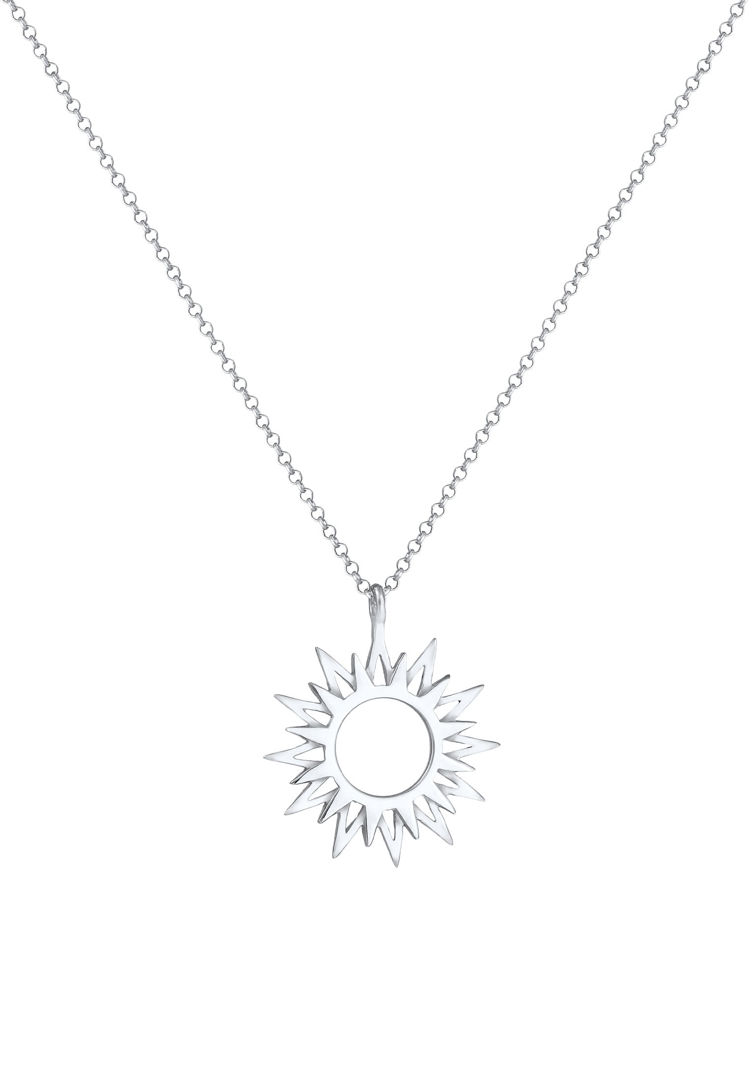 Elli Kette mit Anhänger »Halskette Sonne Sun Strahlen Astro Symbol 925 Silber«