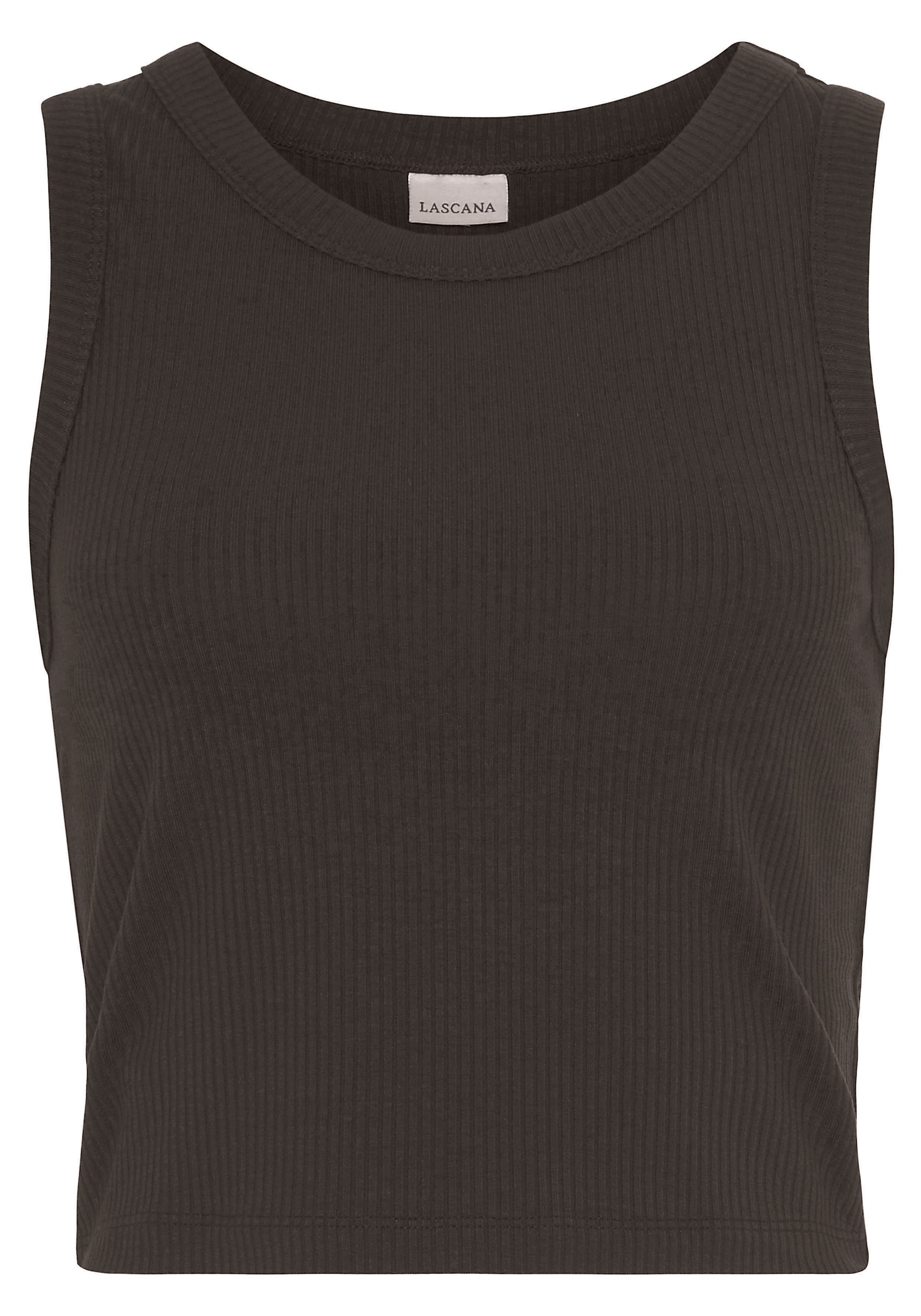 LASCANA Crop-Top 2er-Pack,  aus weicher Rippware, sommerliche Basic Tops