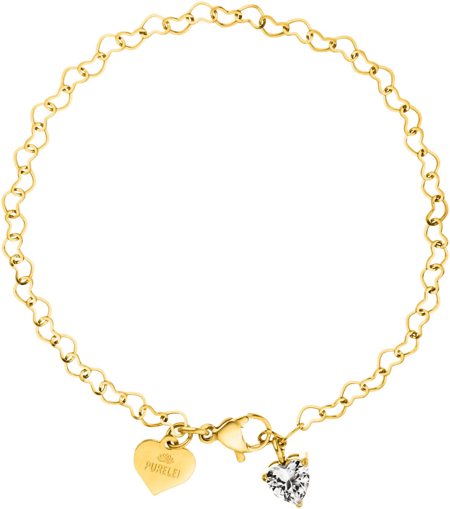 Purelei Damen Armband »Schmuck Geschenk Endless Love Herz« mit Zirkonia (synth.) in goldfarben, Größe 19 cm