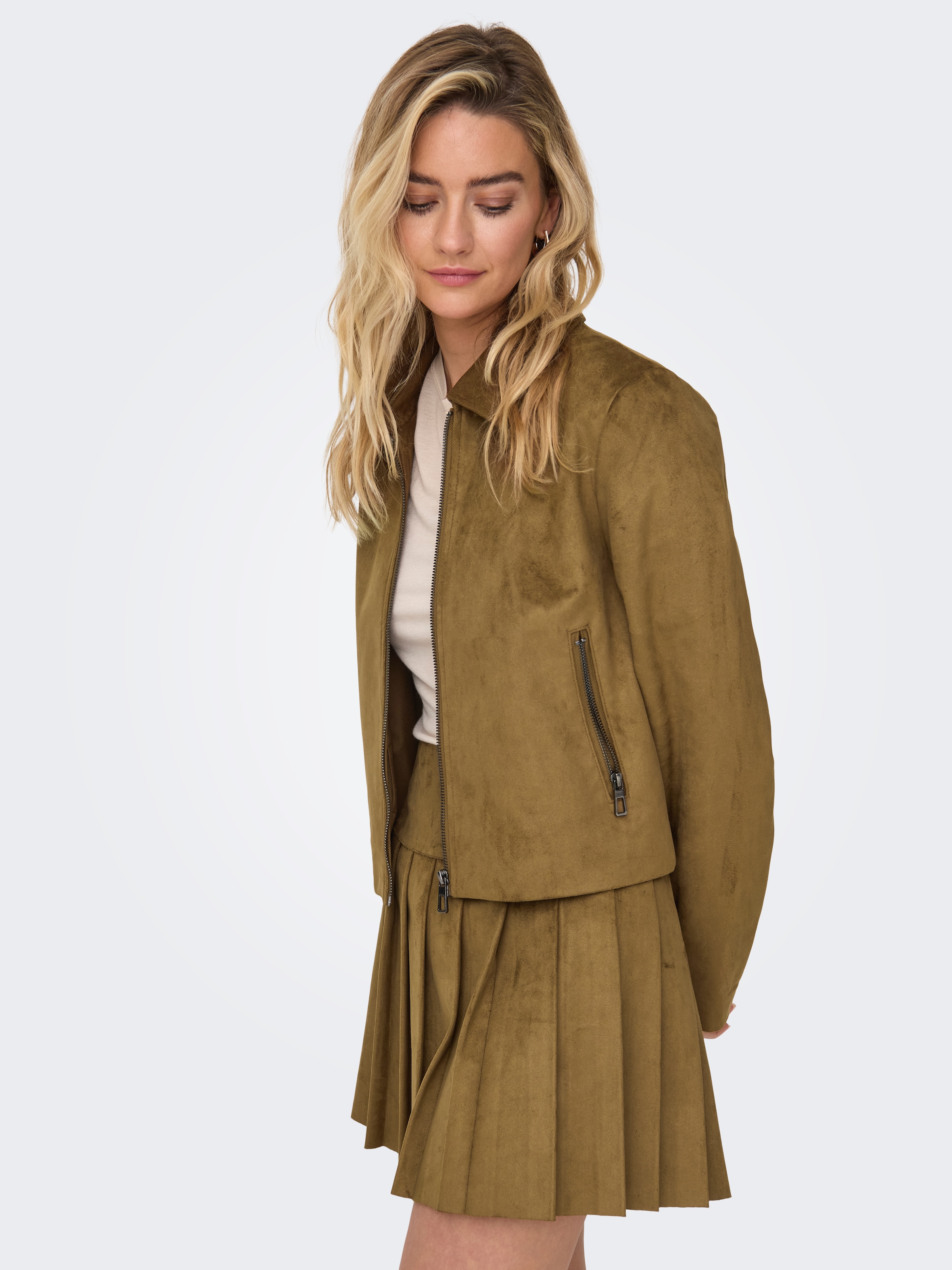 ONLY Kurzjacke »ONLTULIP FAUX SUEDE ZIP JACKET OTW«