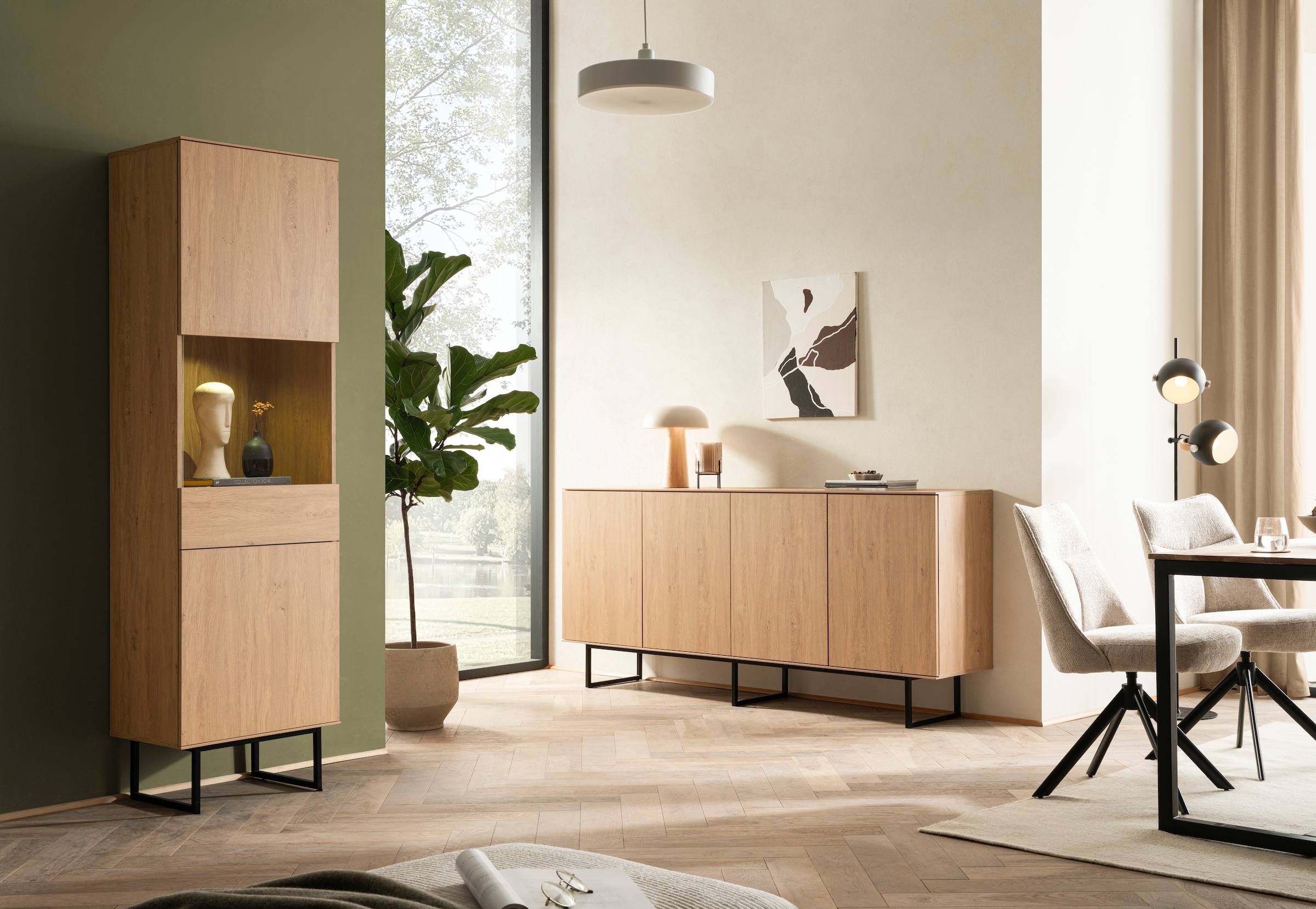 Home affaire Sideboard »Lund, moderner Schrank, Kommode mit Kufengestell«, ausreichend Stauraum, vielseitig einsetzbar, 200 cm breit