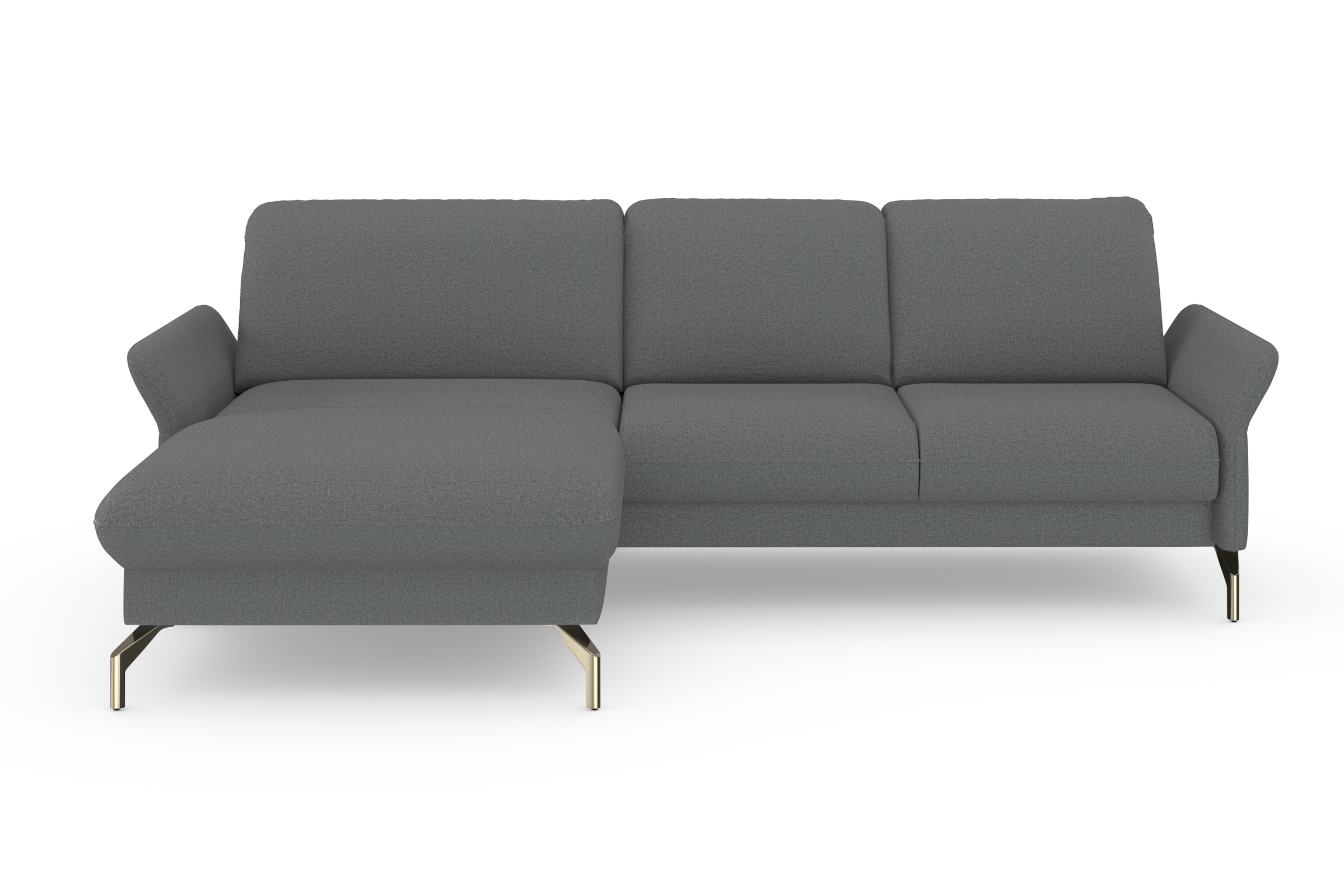 sit&more Ecksofa »Fashion L-Form«, wahlweise mit Kopfteilverstellung, Vorziehsitz, motorisch, Nickelfüße
