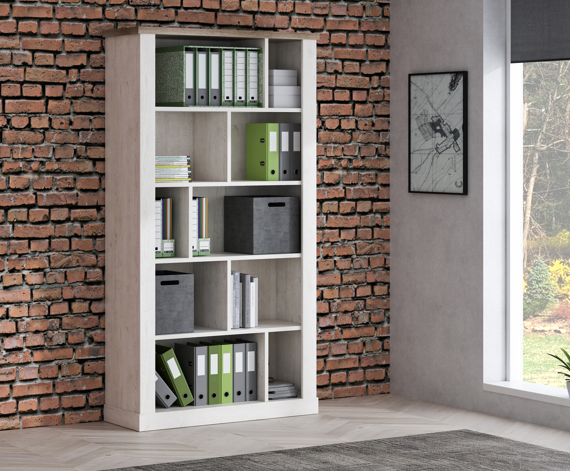 FORTE Aktenregal »Duro«, Höhe 212 cm, Bücherregal im Landhausstil