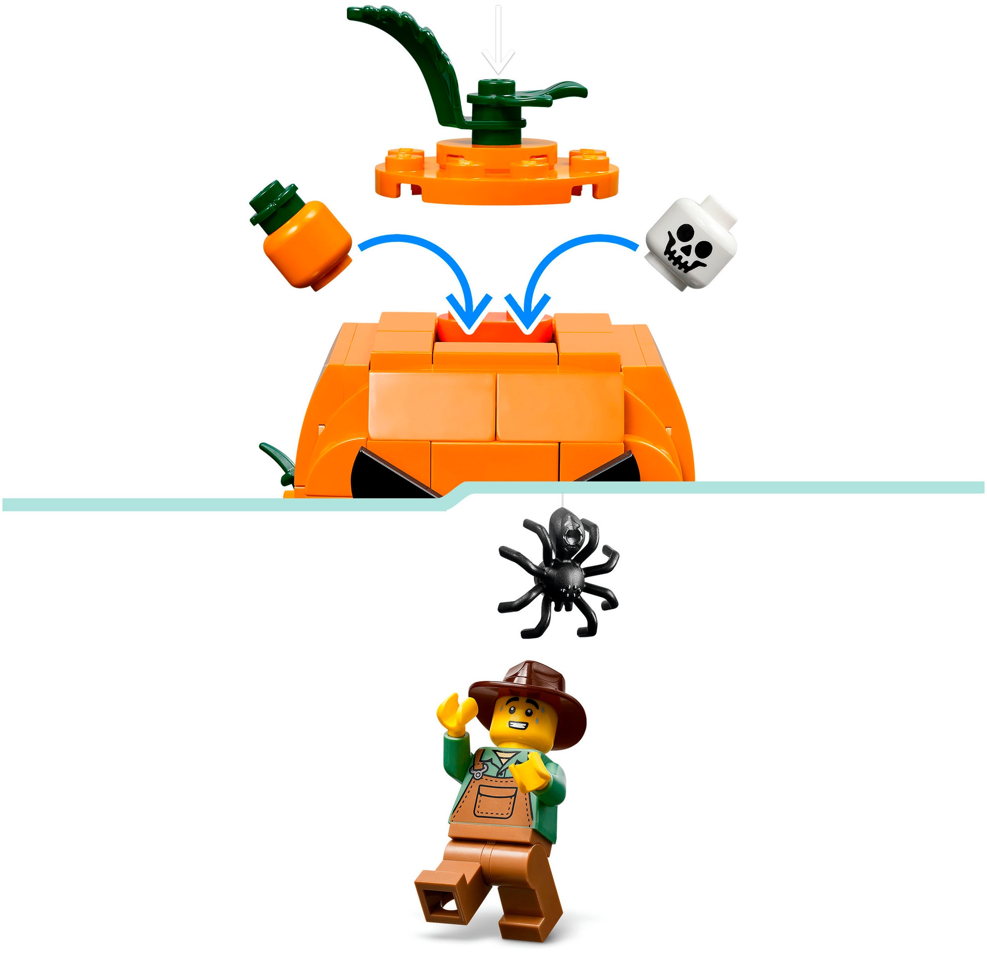 LEGO® Konstruktionsspielsteine »Pickup mit Halloweenkürbis (40822), LEGO LEGO Iconic« Made in Europe