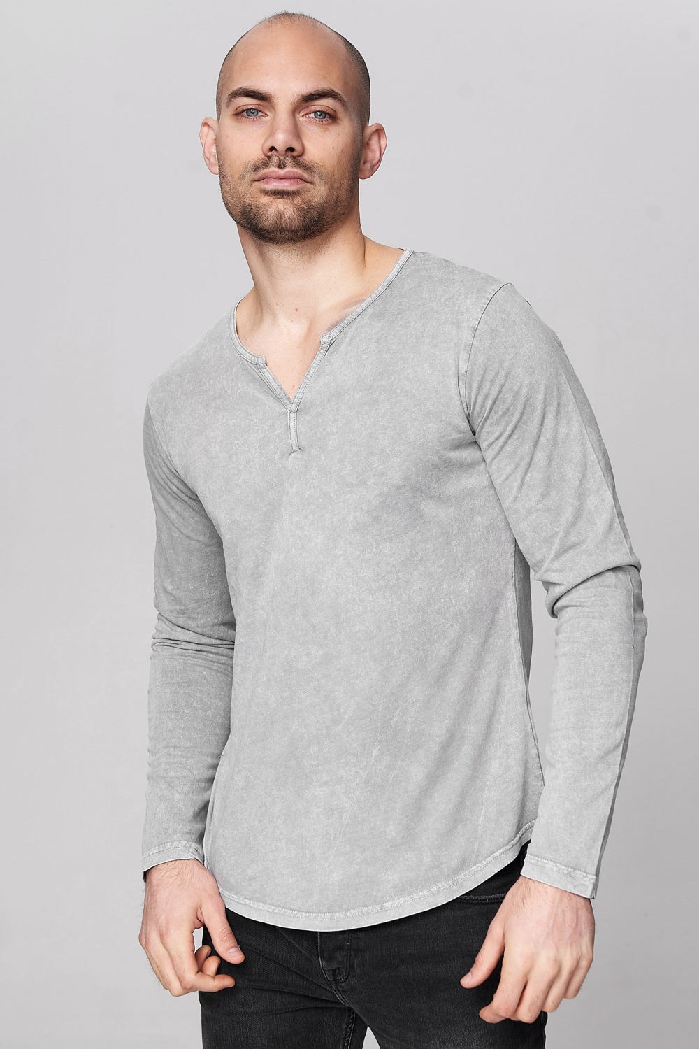 trueprodigy Langarmshirt »Premium Basic Caleb«, Henley Vintage