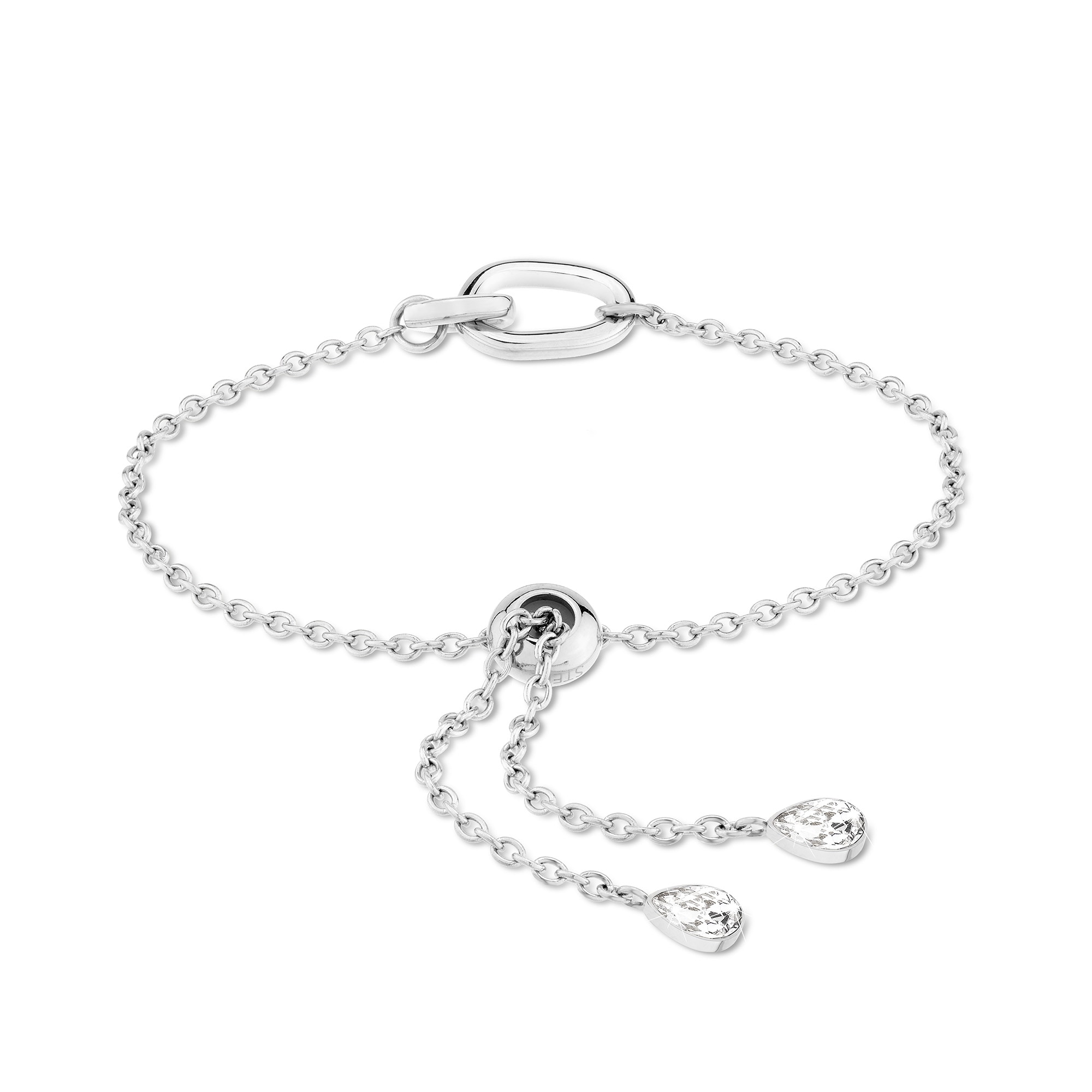 Echtzeit Armband »Schmuck Geschenk Edelstahl Armkette Like Diamonds Tropfen« mit Zirkonia (synth.)