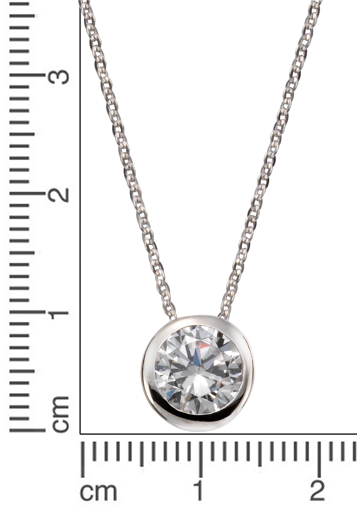 Firetti Kette mit Anhänger »Schmuck Geschenk Silber 925 Halsschmuck Halskette Ankerkette Solitär«, mit Zirkonia (synth.)
