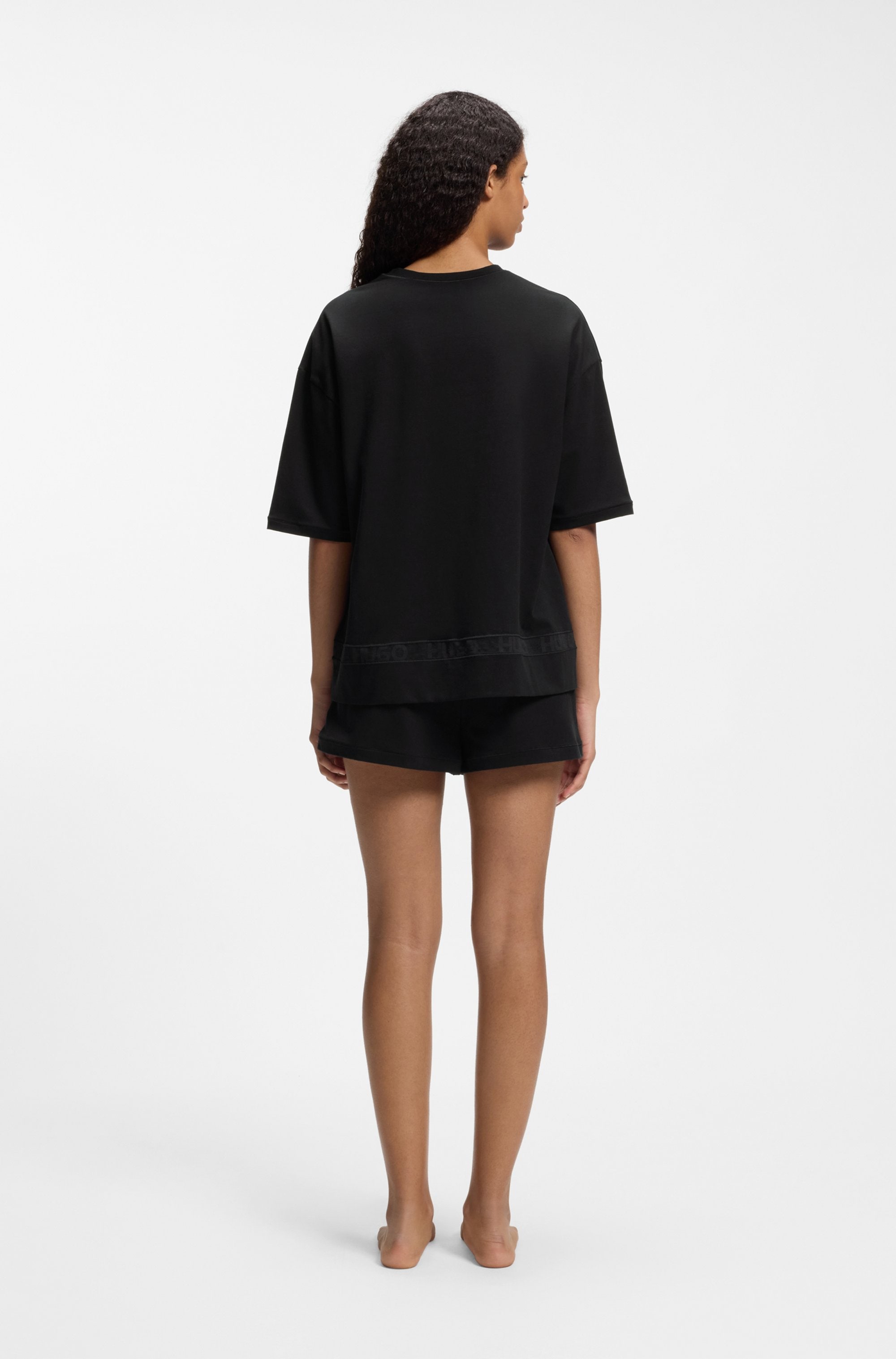 HUGO Underwear Pyjama »MESH LOGO SHORT-SET« Set, 2 Stretch-Baumwolle im Relaxed Fit