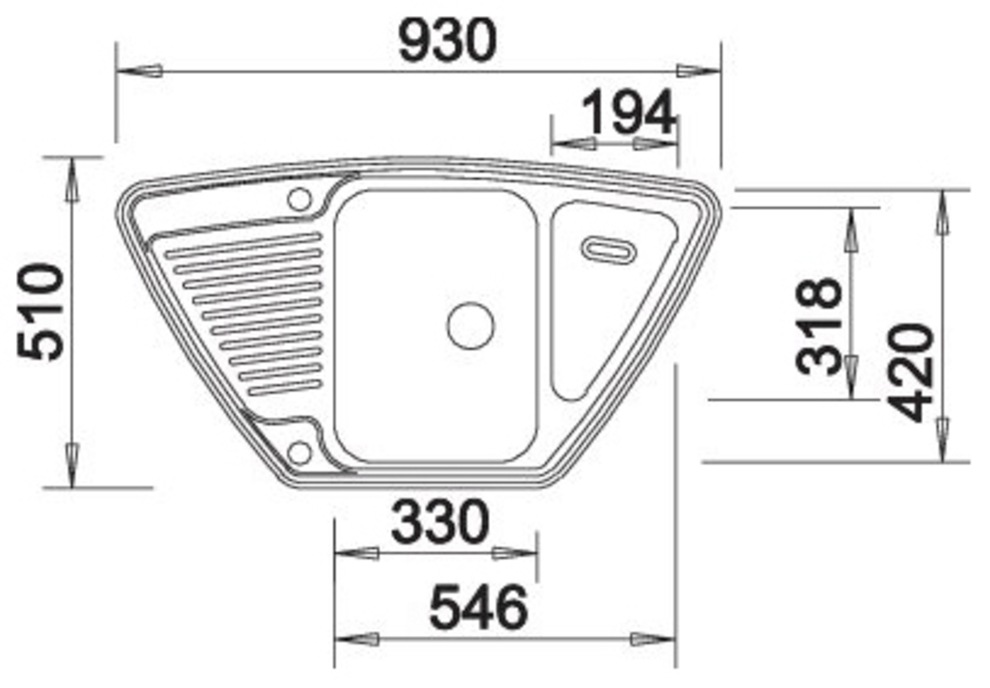 Blanco Edelstahlspüle »TIPO 9 E« 1 Stk. tlg. zum wechselseitigen Einbau geeignet
