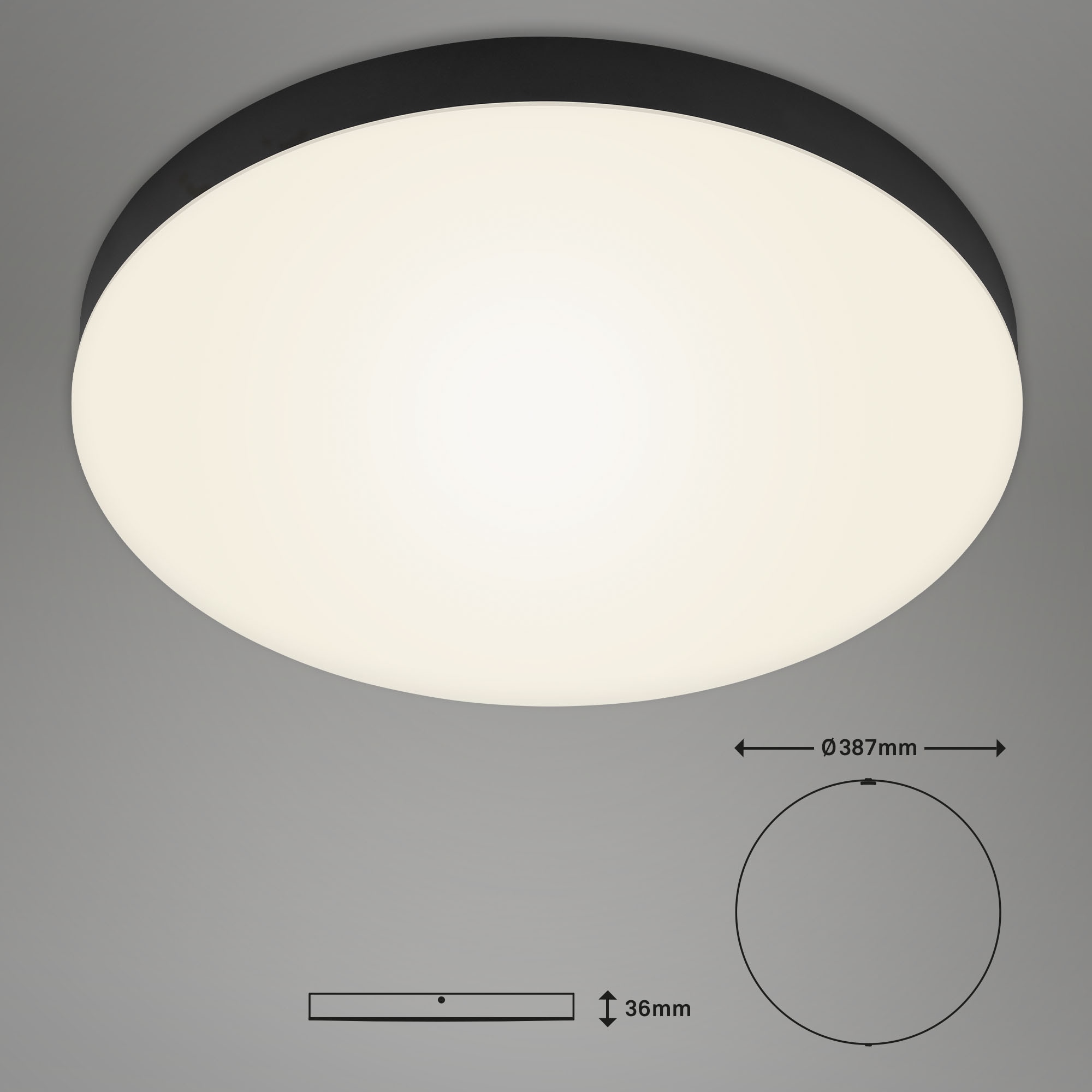 Briloner Leuchten Deckenleuchte »LED Aufbauleuchte Flame«, Leuchtmittel LED-Modul | LED fest integriert, Deckenlampe, 38,7x3,6cm, 24,5W, Wohnzimmer, Schlafzimmer, Küche