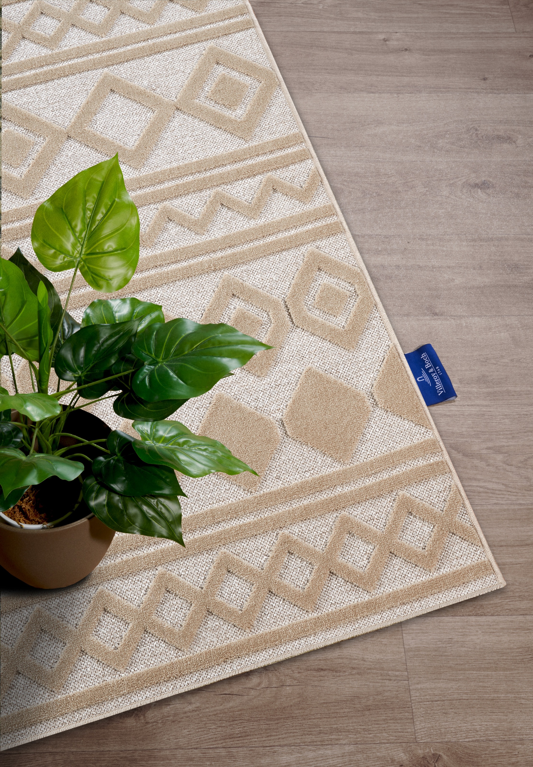 Villeroy & Boch Teppich »Catherine«, rechteckig, 5,5 mm Höhe, Wohnzimmer, Schlafzimmer, Modern, Hoch-Tief Effekt, Flur