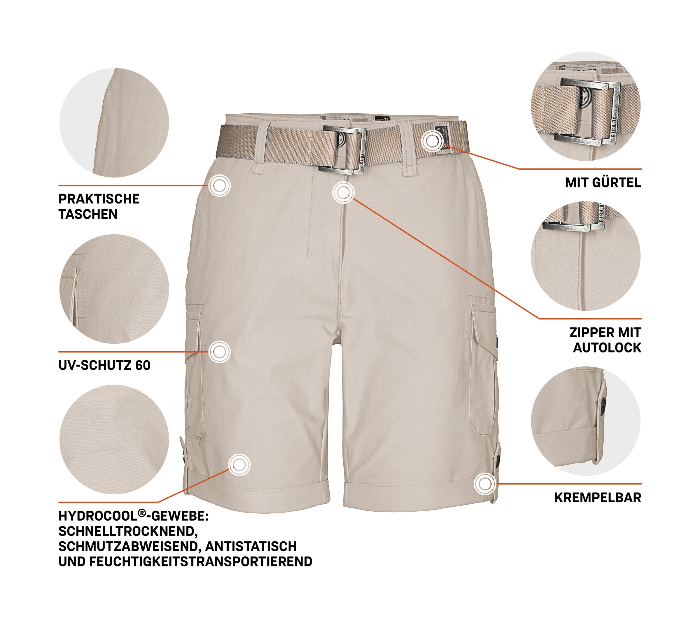 G.I.G.A. DX by killtec Shorts »GS 6 WMN SHRTS«  Shorts mit HYDROCOOL, schnelltrocknend, krempelbar, Comfort-Stretch