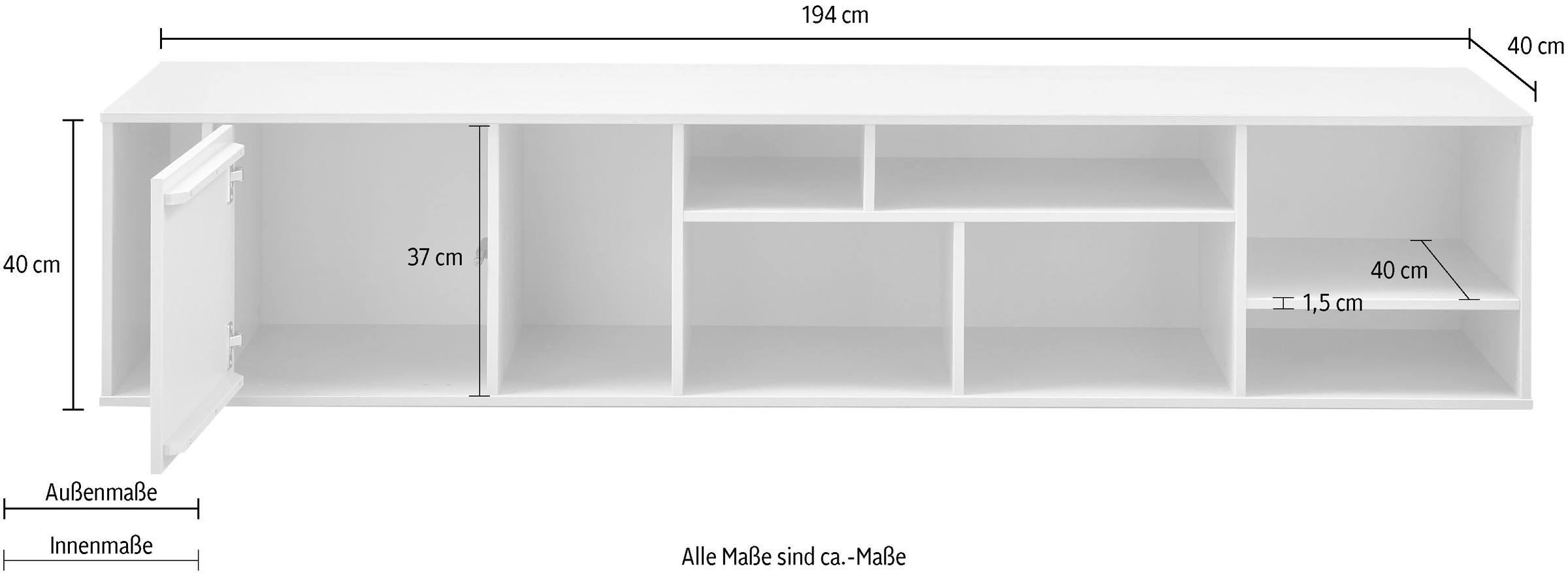WOOOD Lowboard »vtwonen LETTERBA(N)K XL WANDSCHRANK KIEFER DUST [fsc]« Wandmöbel von vtwonen, offene und geschlossene Fächer aus FSC®