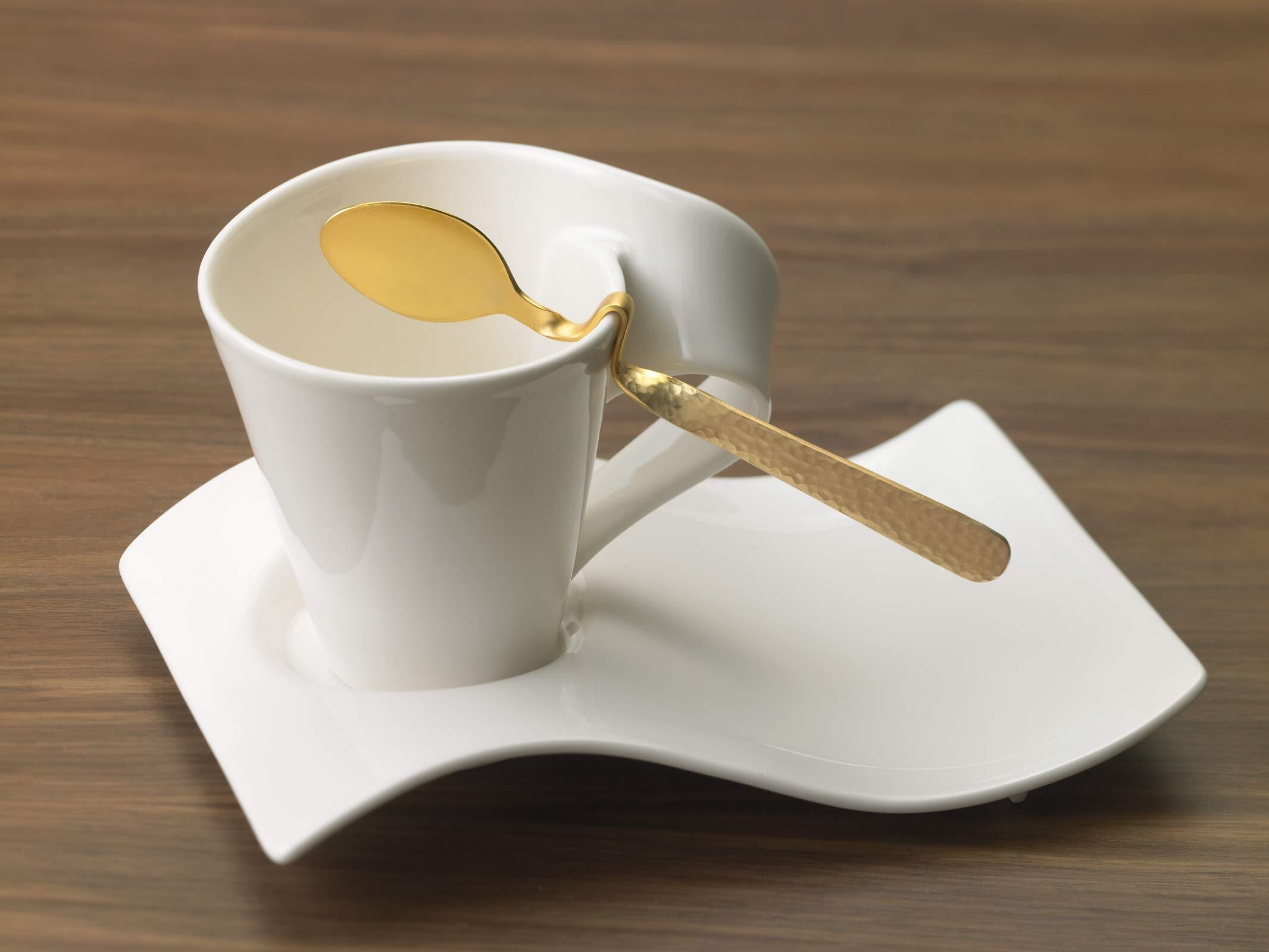Villeroy & Boch Esslöffel »Kaffee- & Espresso-Löffel vergoldet NewWave Caffè Spoon 17,5 cm & 12 cm 12er Set gold« Spülmaschinenfest