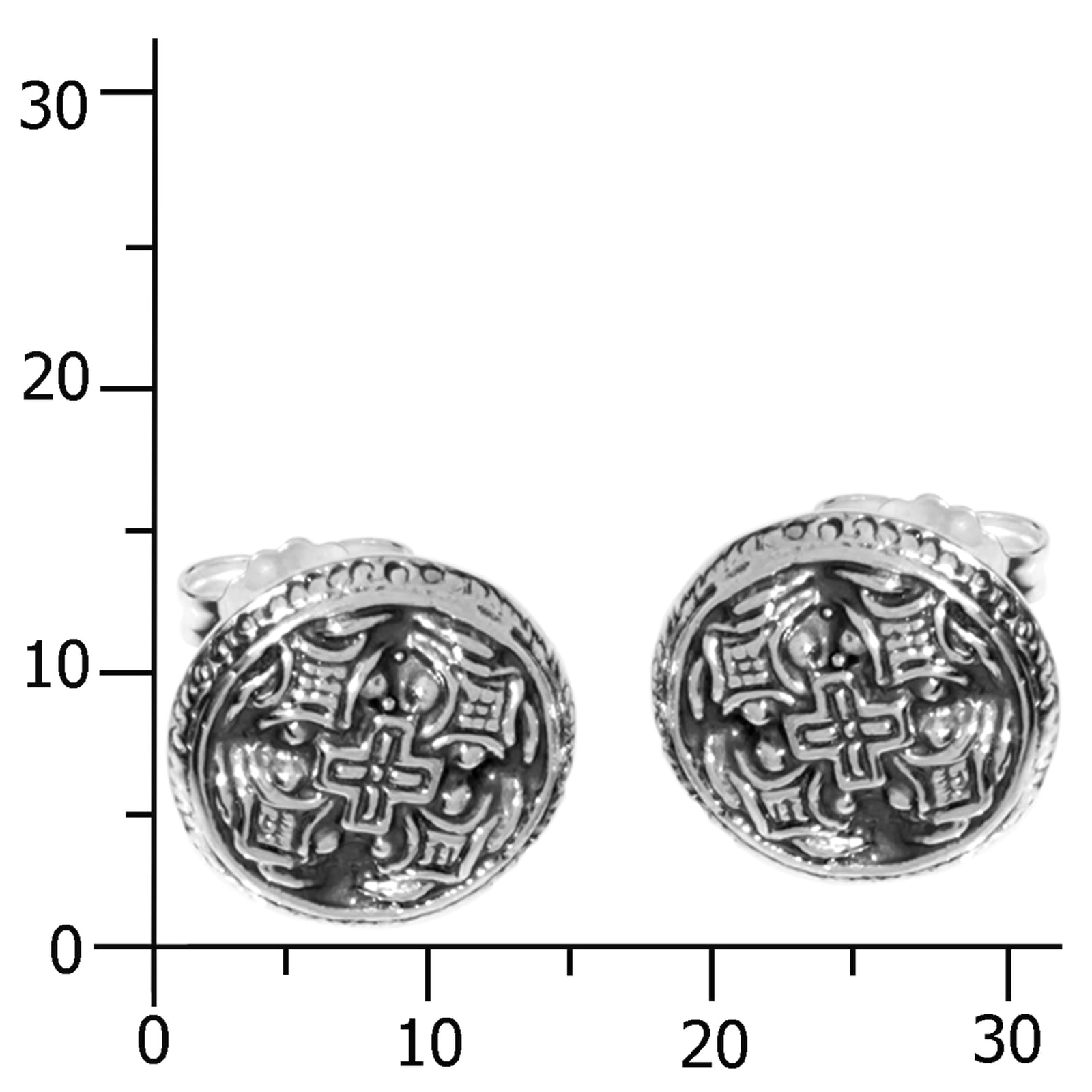 OSTSEE-SCHMUCK Paar Ohrstecker »- Hiddensee 13 mm rund - Silber 925/000 -,«