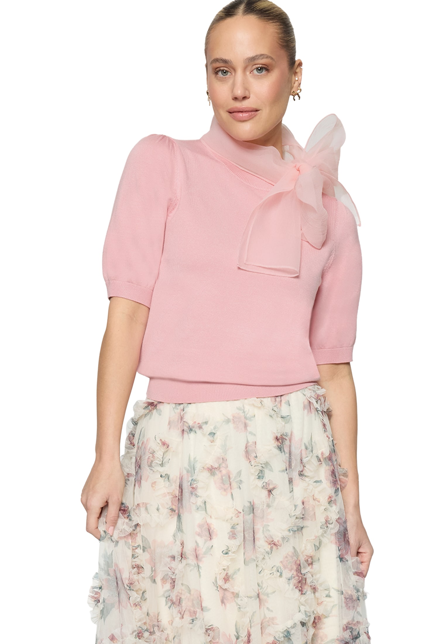 Zero Rundhalspullover »Pullover mit Schleife«