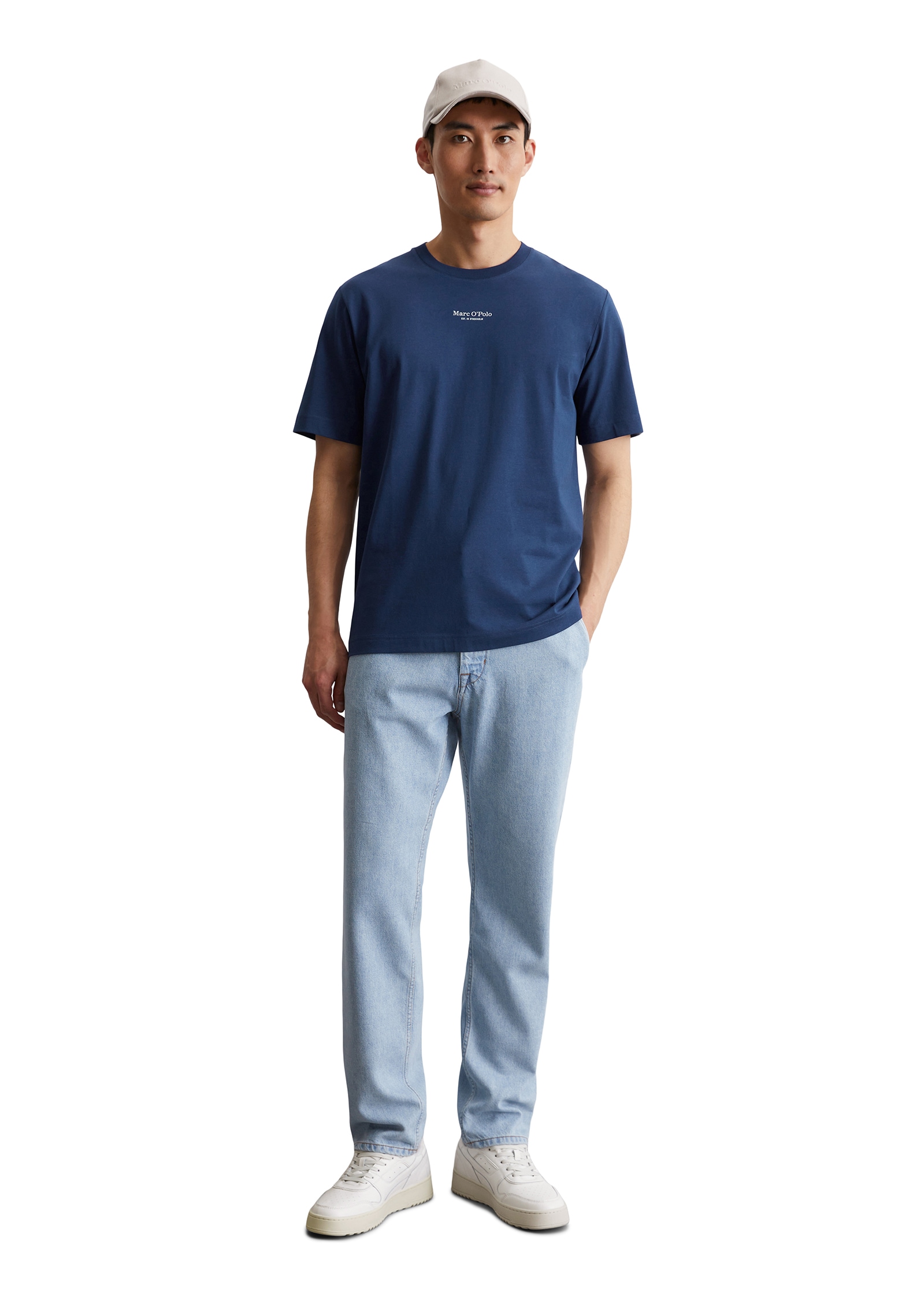 Marc O'Polo T-Shirt, ein kleines, dezentes Logo in Kontrastfarbe ziert die Brust