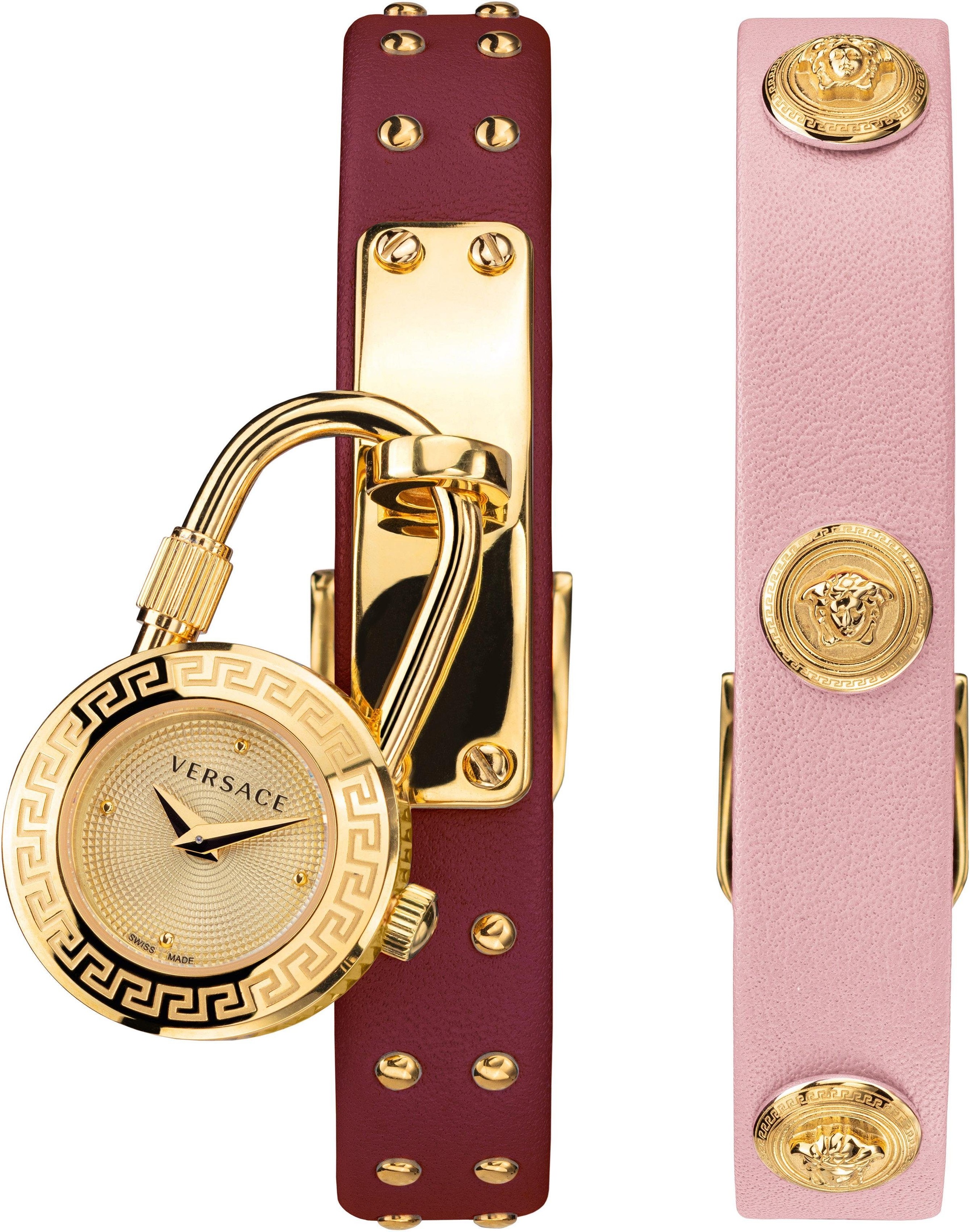 Versace Schweizer Uhr »Medusa Lock Icon, VEDW00319«, (Set, 3 tlg., mit zusätzlichem Lederband)