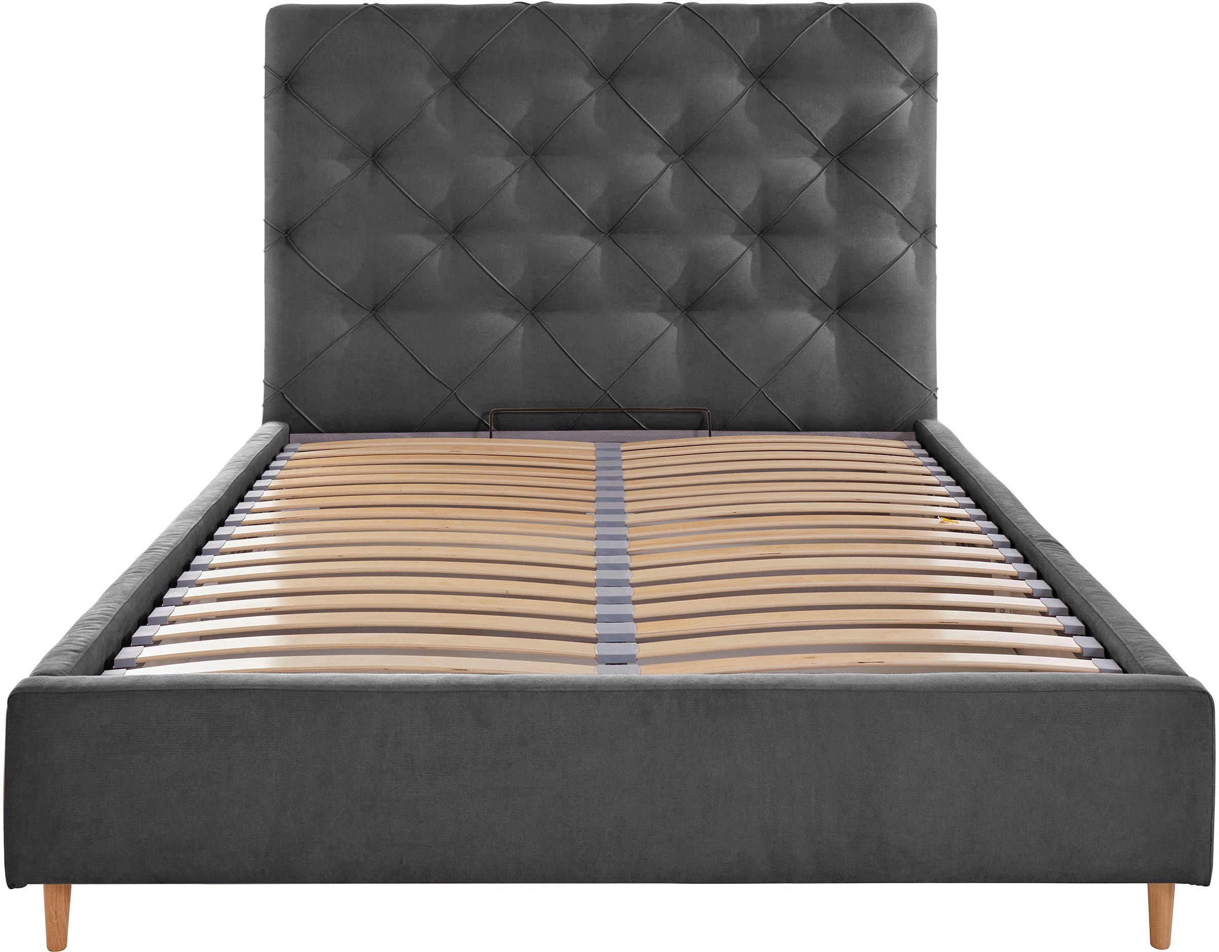 Leonique Polsterbett »Louanne« mit schöner Knopfheftung im Rückenteil, inkl. Bettkasten