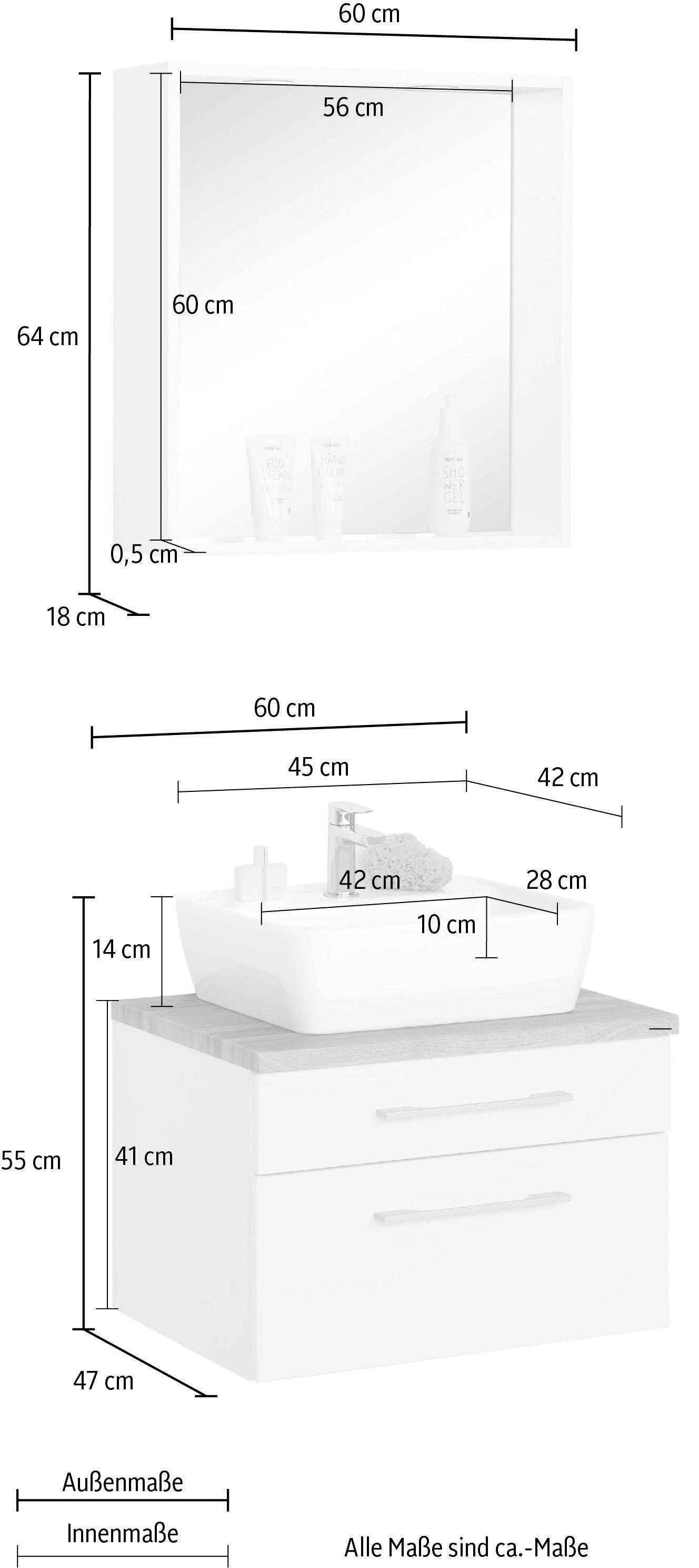 welltime Badmöbel-Set »Davos« 2 Stk. tlg.