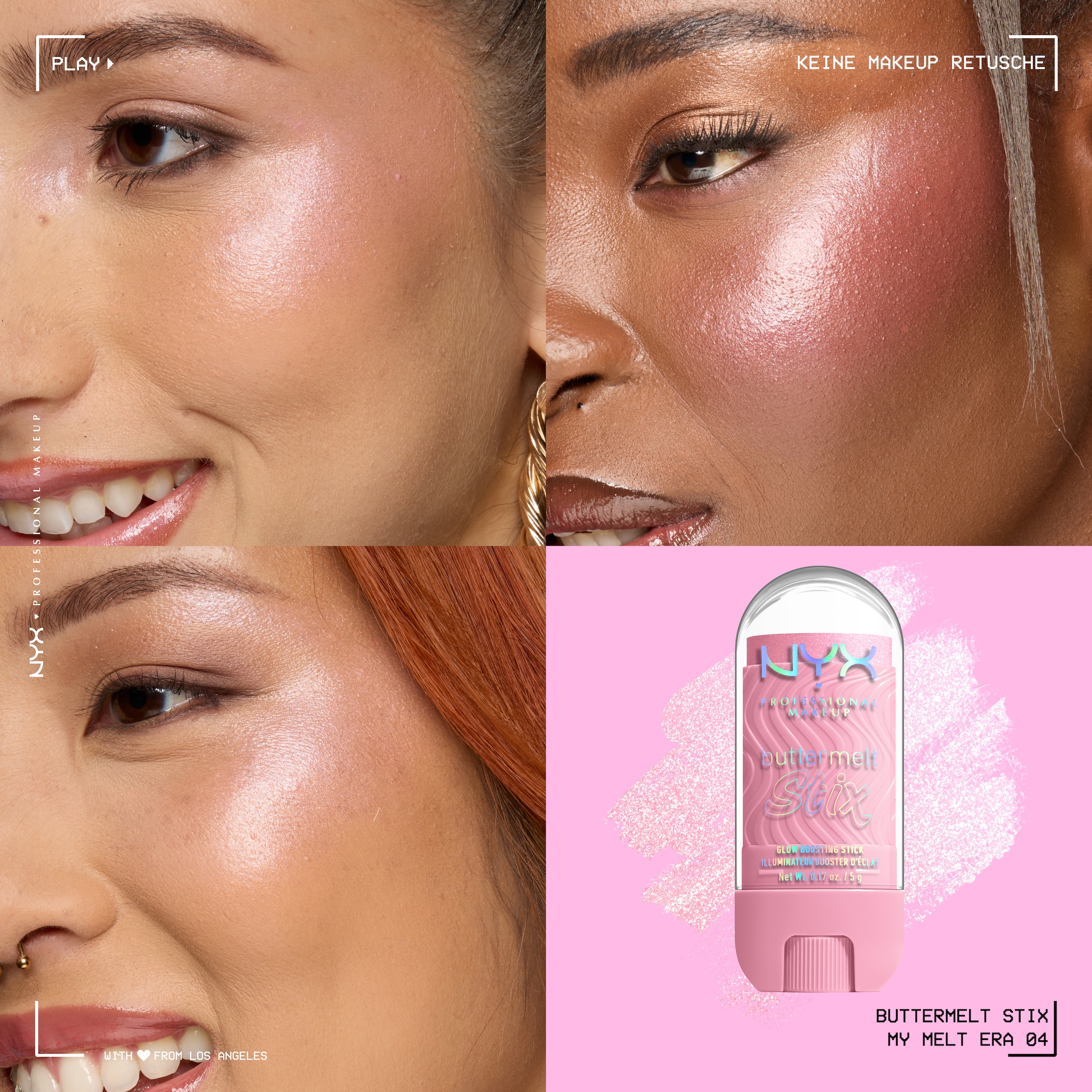 NYX PROFESSIONAL MAKEUP Highlighter »BUTTERMELT STIX GLOW BOOSTING HIGHLIGHTER STICK« mit Cupuaçu- und Kokosnussbutter, für einen ultimativen Glow
