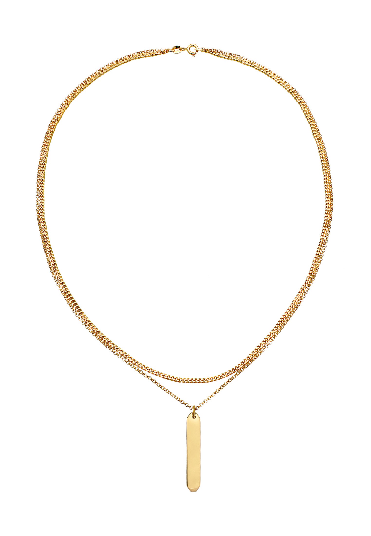 Elli Silberkette »Halskette Layer Label Plätte Geo 925 Silber«