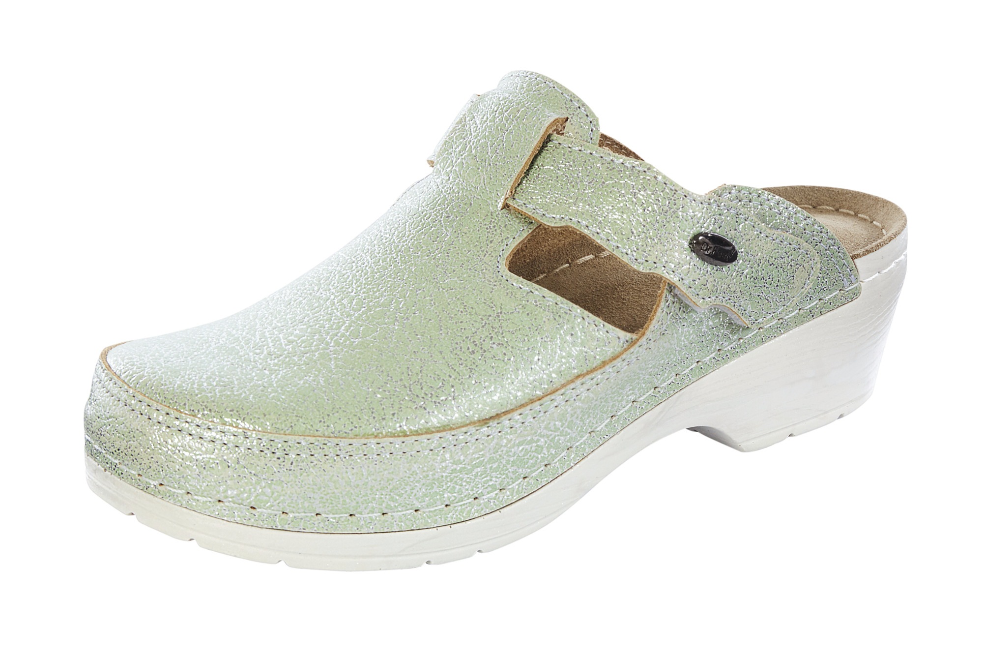 Hausschuh Clog Shiny mit glänzender Oberfläche