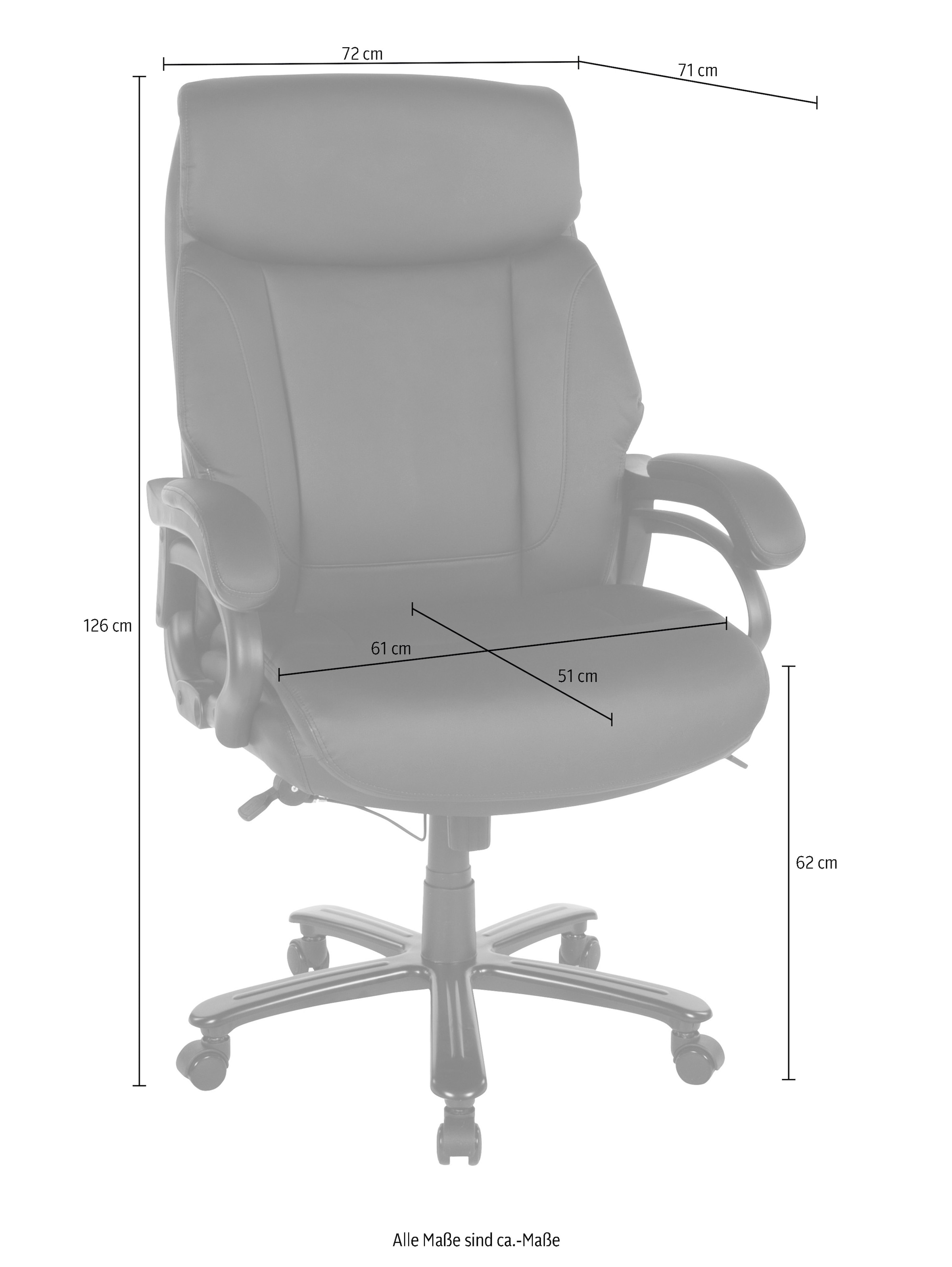 Duo Collection Bürostuhl »Ennio 180«, Kunstleder, belastbar bis 180 KG, Chefsessel, Wippfunktion & ergonomischer Komfort