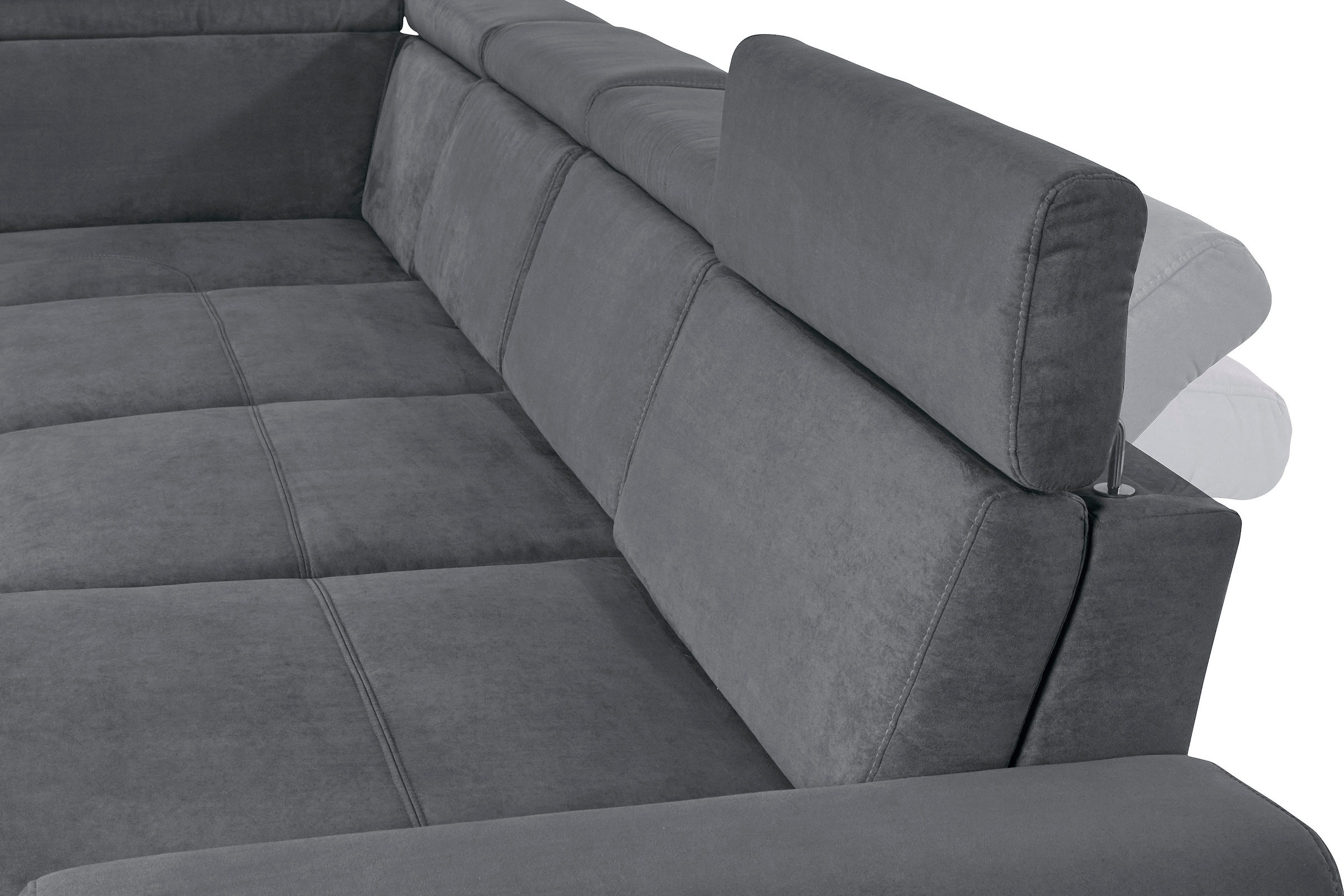 sit&more Wohnlandschaft »Gizeh U-Form«, 12 cm Fußhöhe, inklusive Sitztiefenverstellung und Kopfteilverstellung
