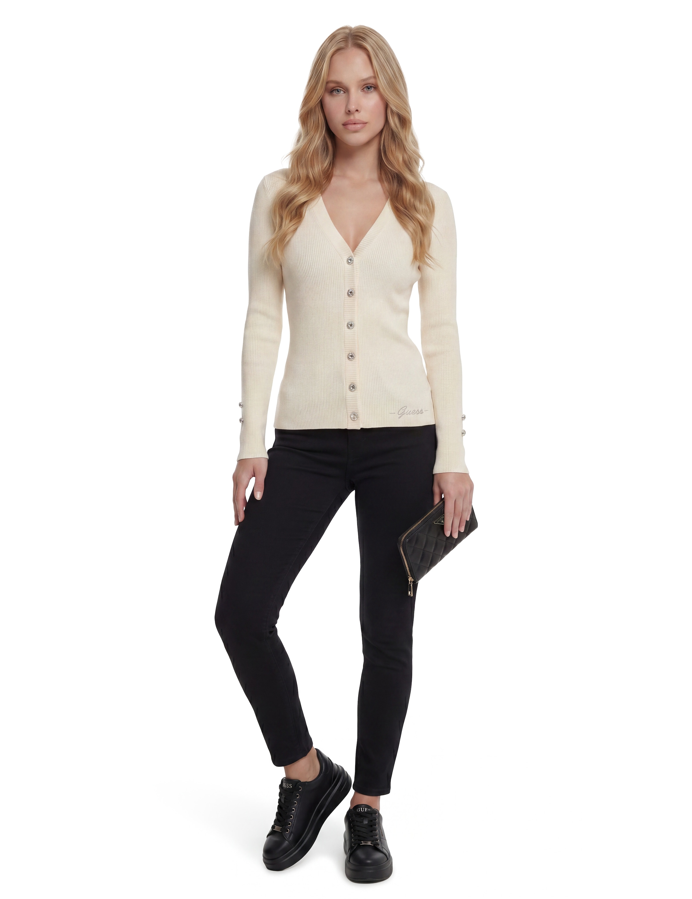 Guess Geldbörse »JULIET SLG LARGE ZIP AROUND« Damen Geldbeutel mit zusätzlichem Reißverschluss-Rückfach