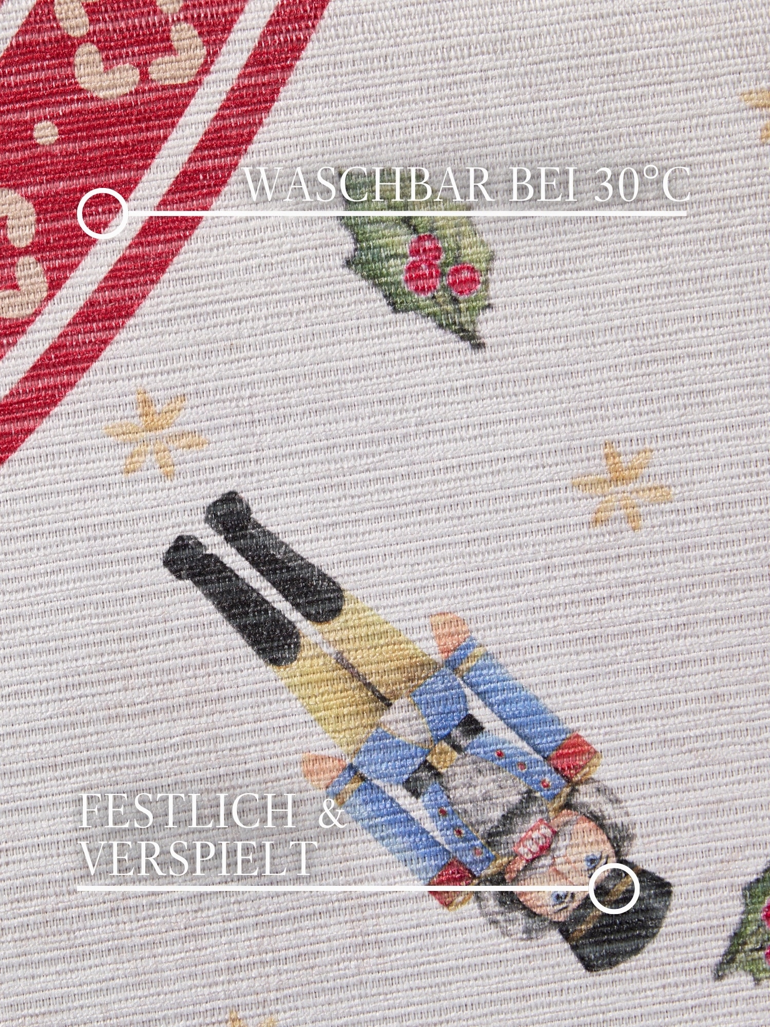 Villeroy & Boch Teppich »Toy's Delight Limited Edition Nutcracker«, rund, 3 mm Höhe, Limited Edition, Weihnachten, Wohnzimmer, Baumrock, Waschbar, Rund