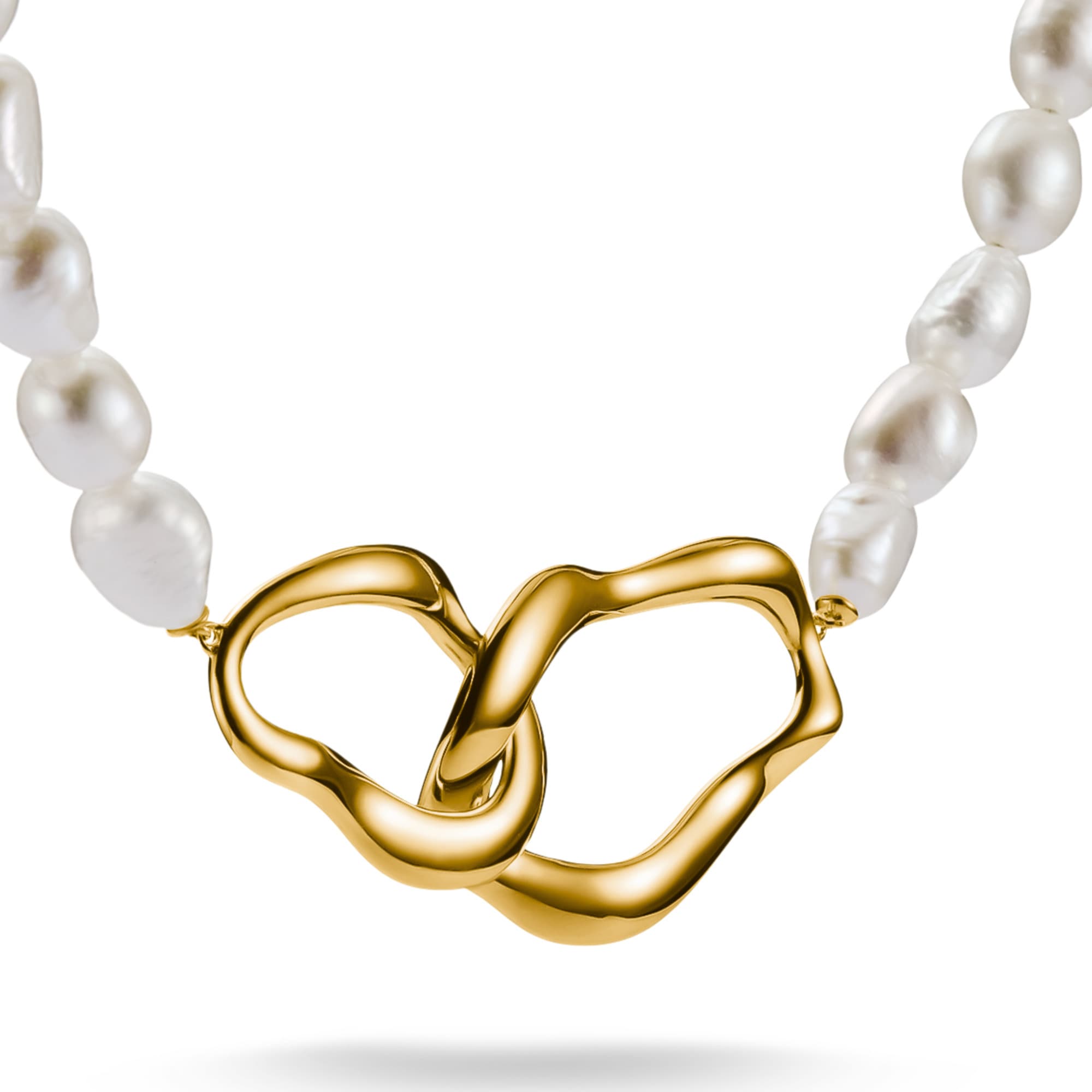 THOMAS SABO Kette mit Anhänger »Natural Beauty Kette mit organisch geformtem Anhänger, Bold Elegance« mit Süßwasserzuchtperle