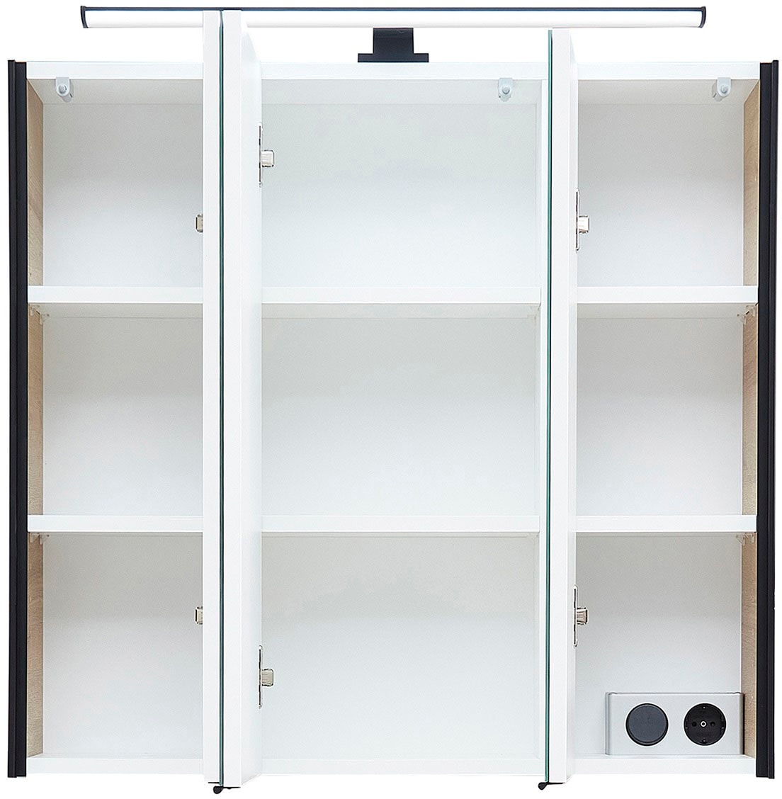Saphir Badmöbel-Set »Quickset 395 2-teilig, Keramik-Waschtisch mit LED-Spiegelschrank«, (2 St.), Waschplatz 75 cm breit, 3 Türen, 2 Schubladen, Bad-Set