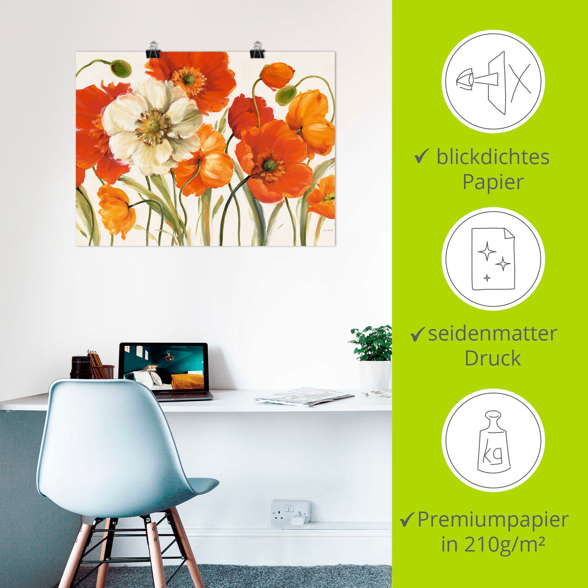 Artland Wandbild »Mohnblumen I« Blumen 1 Stk. tlg. als Leinwandbild, Poster, Wandaufkleber in verschied. Größen