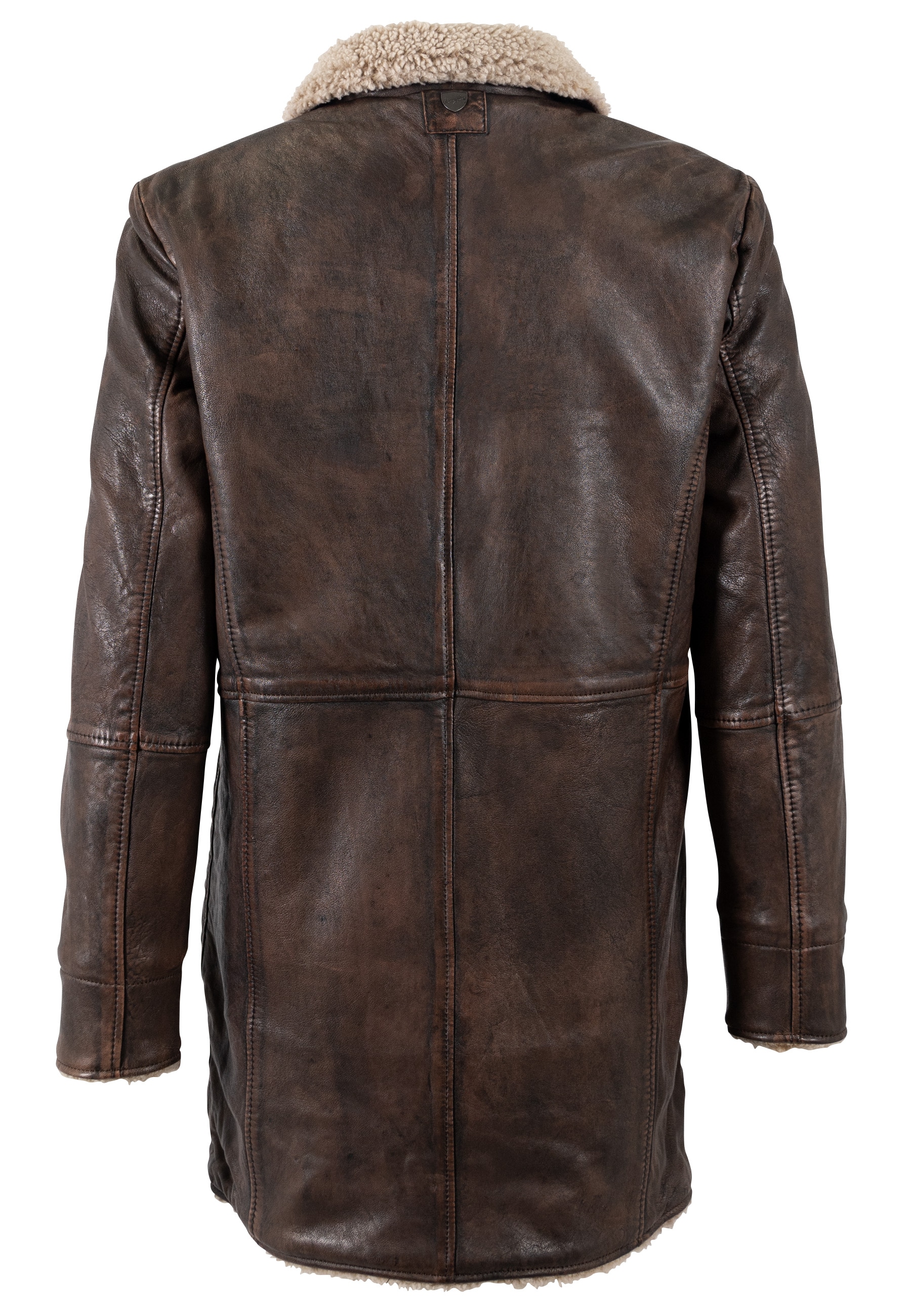 Mauritius Ledermantel »MMGrisz« Umlegekragen mit Kunstfellbesatz