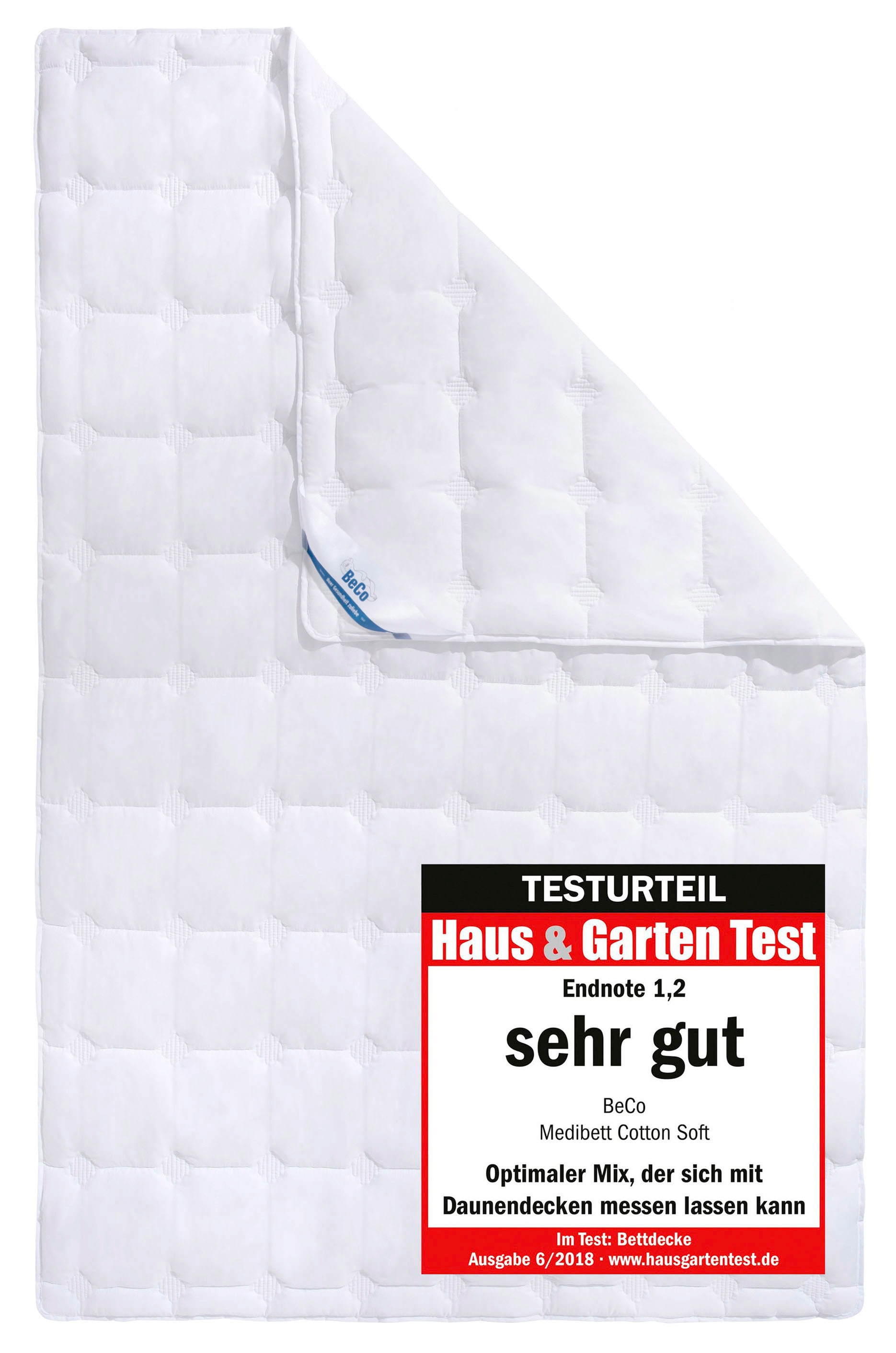 Beco Steppbett + Kopfkissen »Medibett Cotton Soft, Allergiker geeignet (Hausstauballegiker)«, (Set), 1x Bettdecke 135x200 cm & 1x Kopfkissen 80x80 cm