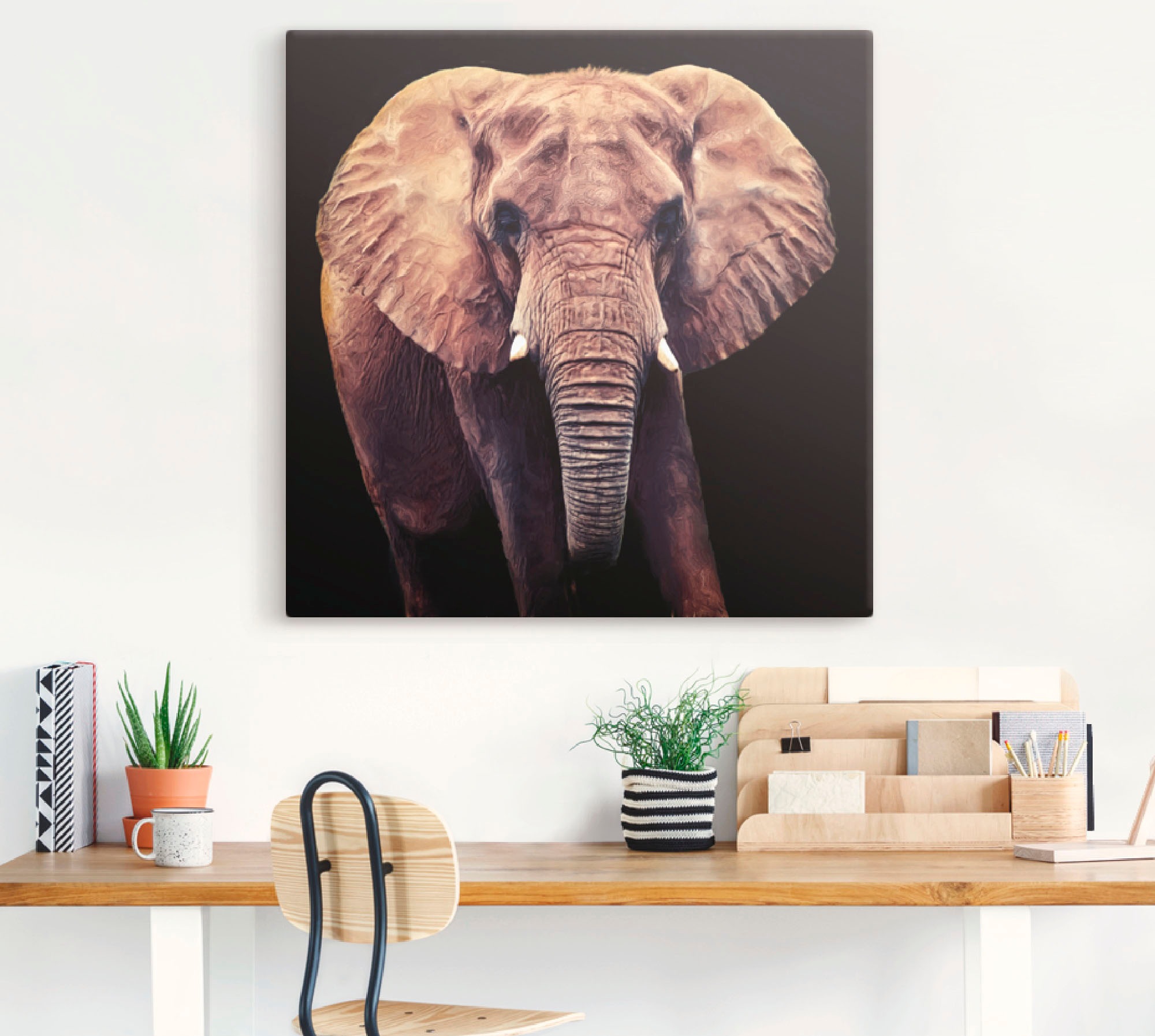 Artland Wandbild »Elefant«, Wildtiere, (1 St.), als Leinwandbild,  Wandaufkleber oder Poster in versch. Größen im OTTO Online Shop