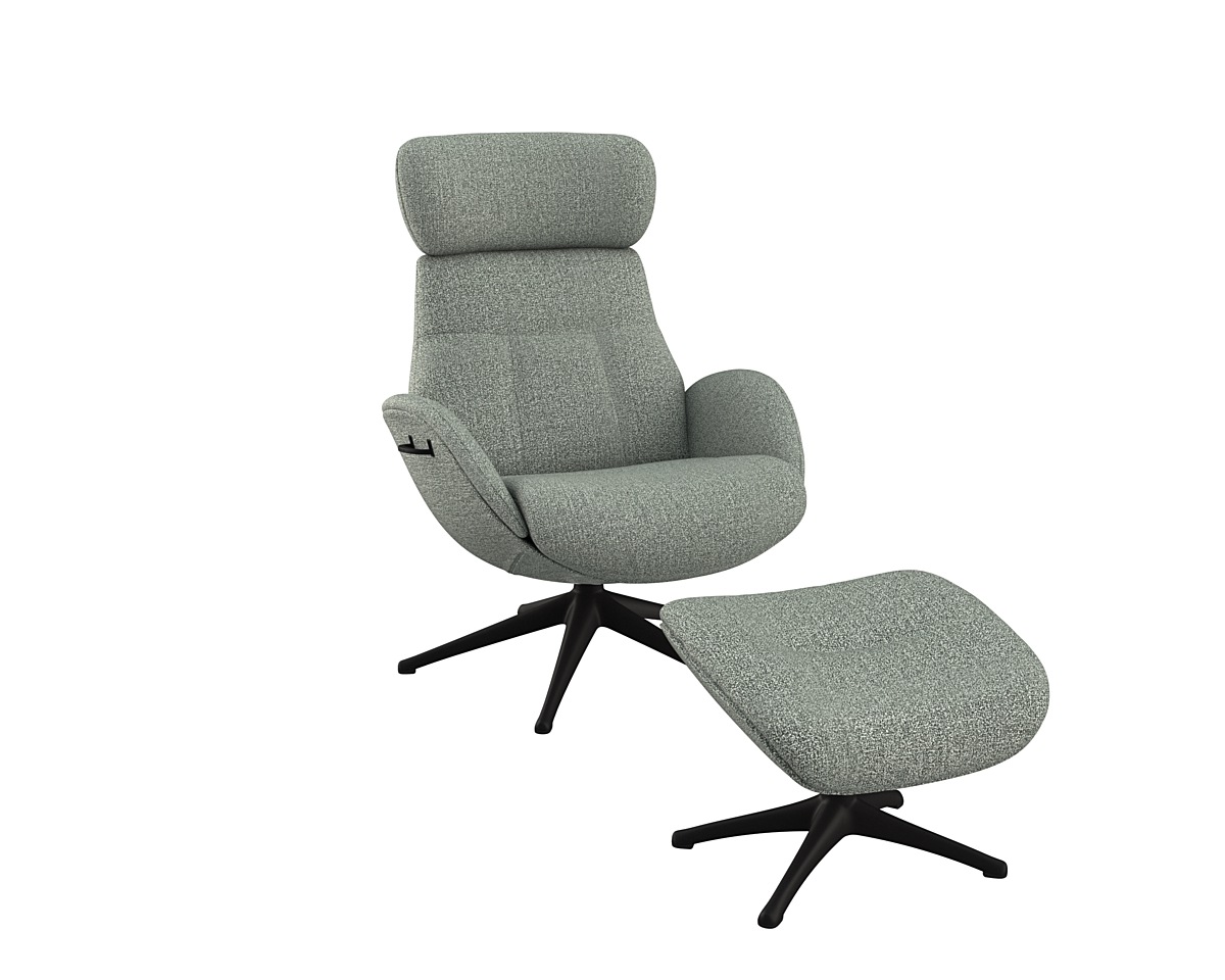 FLEXLUX Relaxsessel »Relaxchairs Elegant«, Premium Komfort, Rücken- & Kopfteilverstellung, drehbar, Fuß schwarz