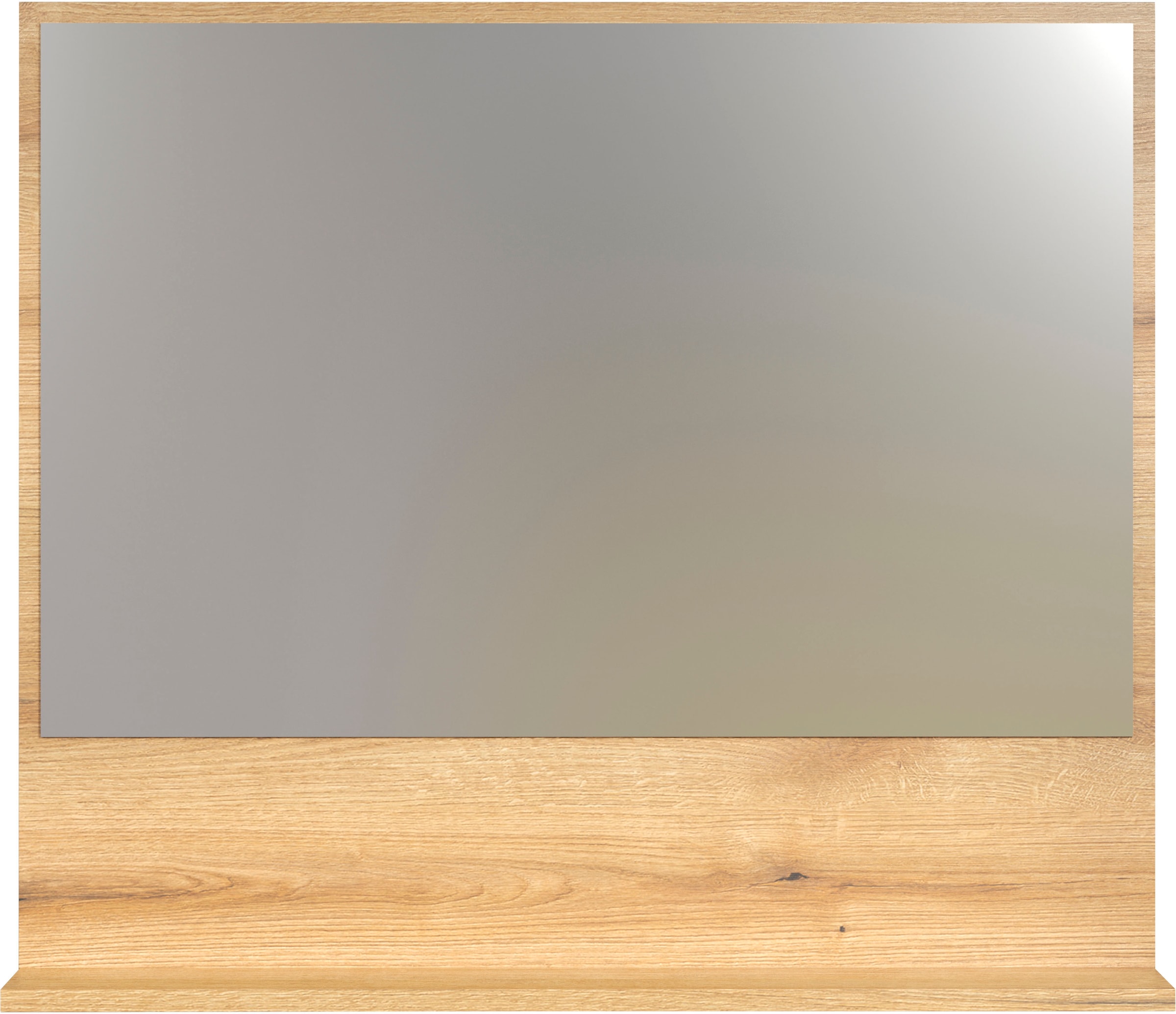 welltime Badspiegel »Amrum«, (1 St.), Eleganter Badezimmerspiegel mit Ablage - Maße (B/T/H) 60-80/14/74 cm
