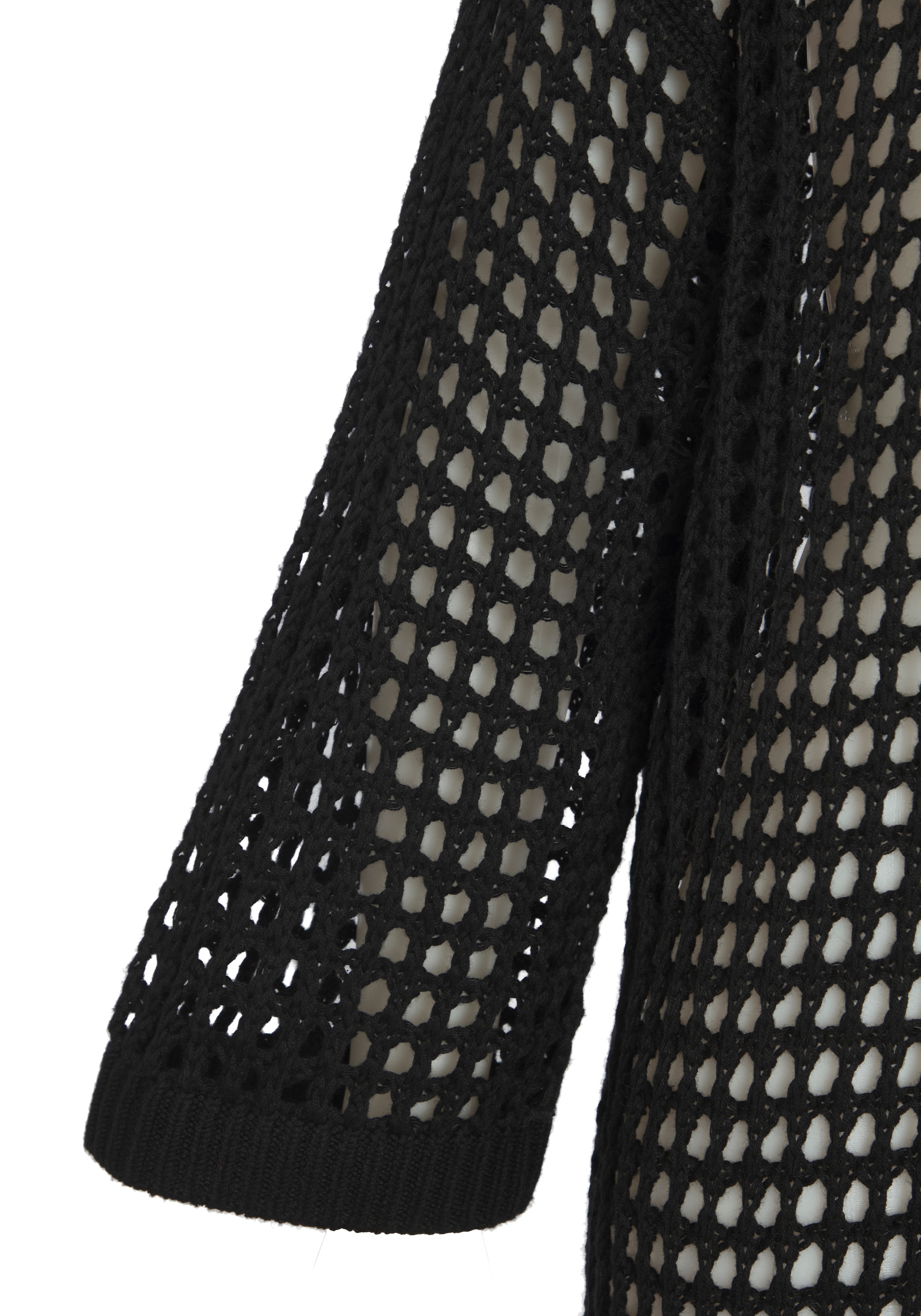 LASCANA Longstrickjacke ohne Ausschnitt, Rippstrickbündchen, figurumspielende Passform
