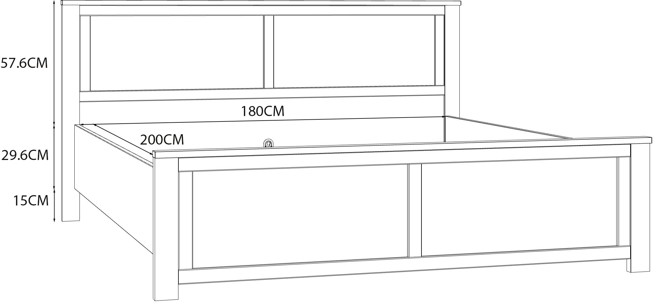 FORTE Bettgestell »Bohol« Landhaus, 180 x 2,00 mtr Liegefläche