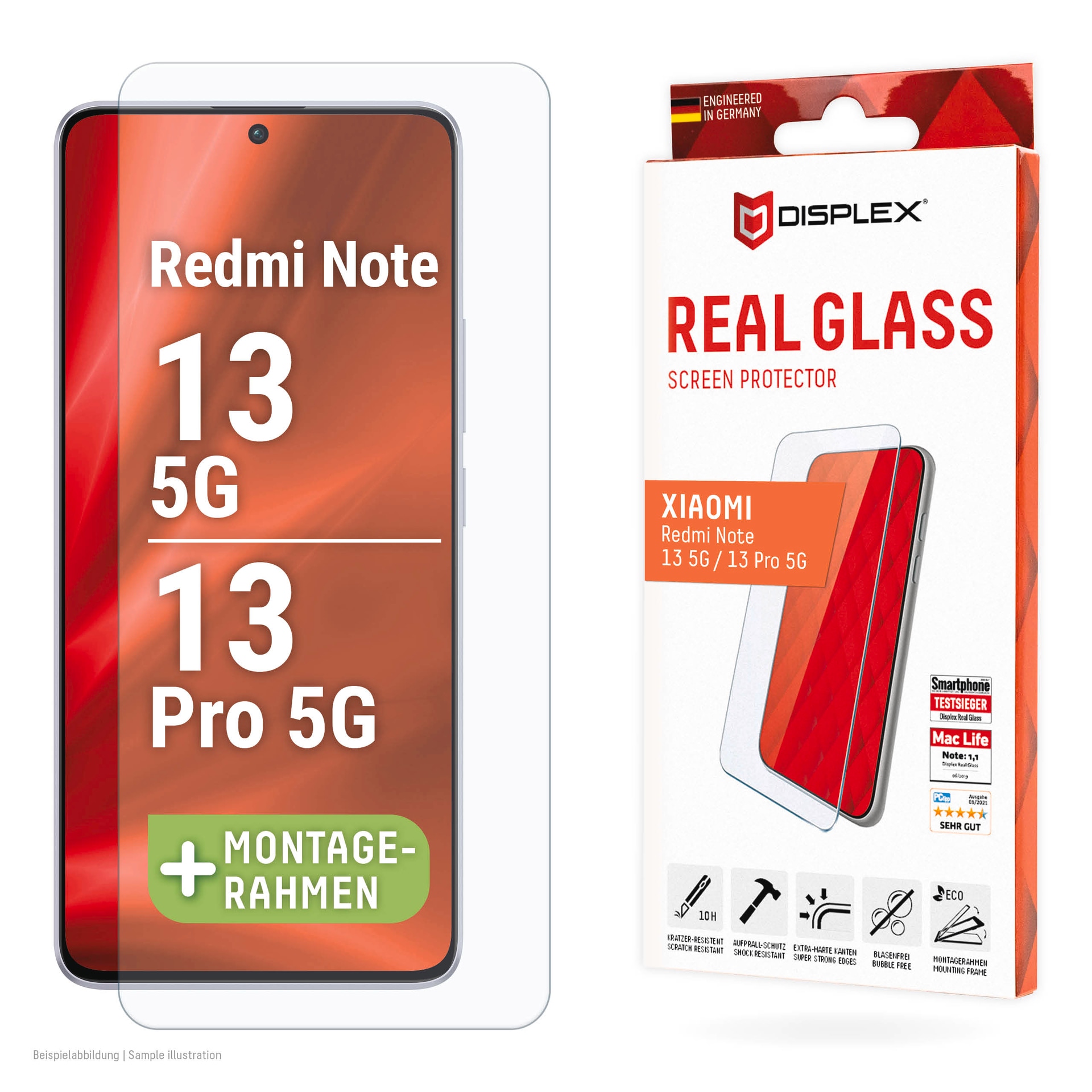 Displayschutzglas »Real Glass«, für Xiaomi Redmi Note 13 5G-Xiaomi Redmi Note 13 Pro...