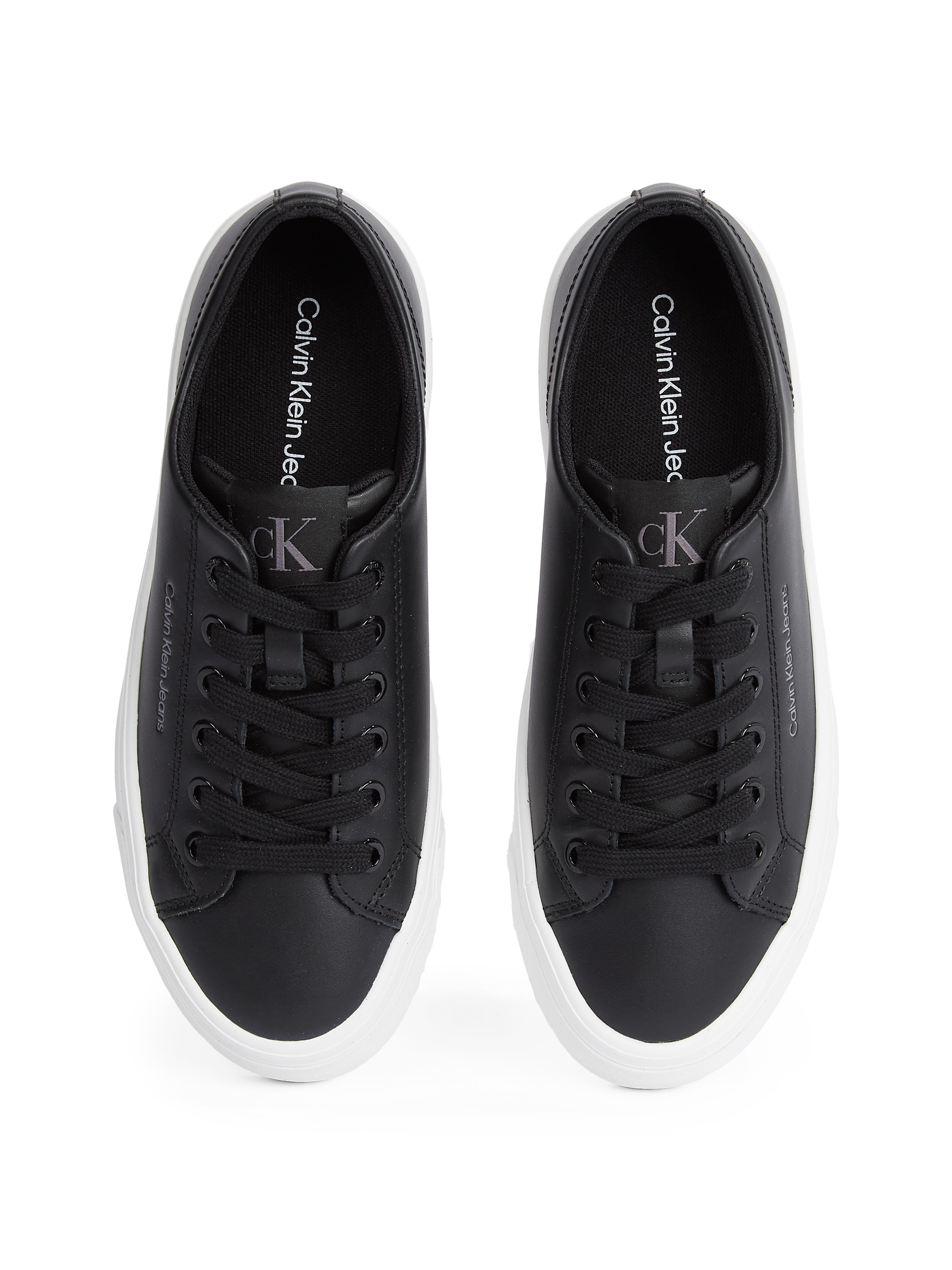 Calvin Klein Jeans Plateausneaker »VULC FLATFORM LOW MG LTH«, Schnürschuh, Halbschuh, Freizeitschuh in klassischer Optik